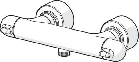 HansaMedipro Thermostaat-mengkraan voor douche , DN 15 (1/2") voor wandopbouw met bescherming tegen verbranden. thumbnail 2