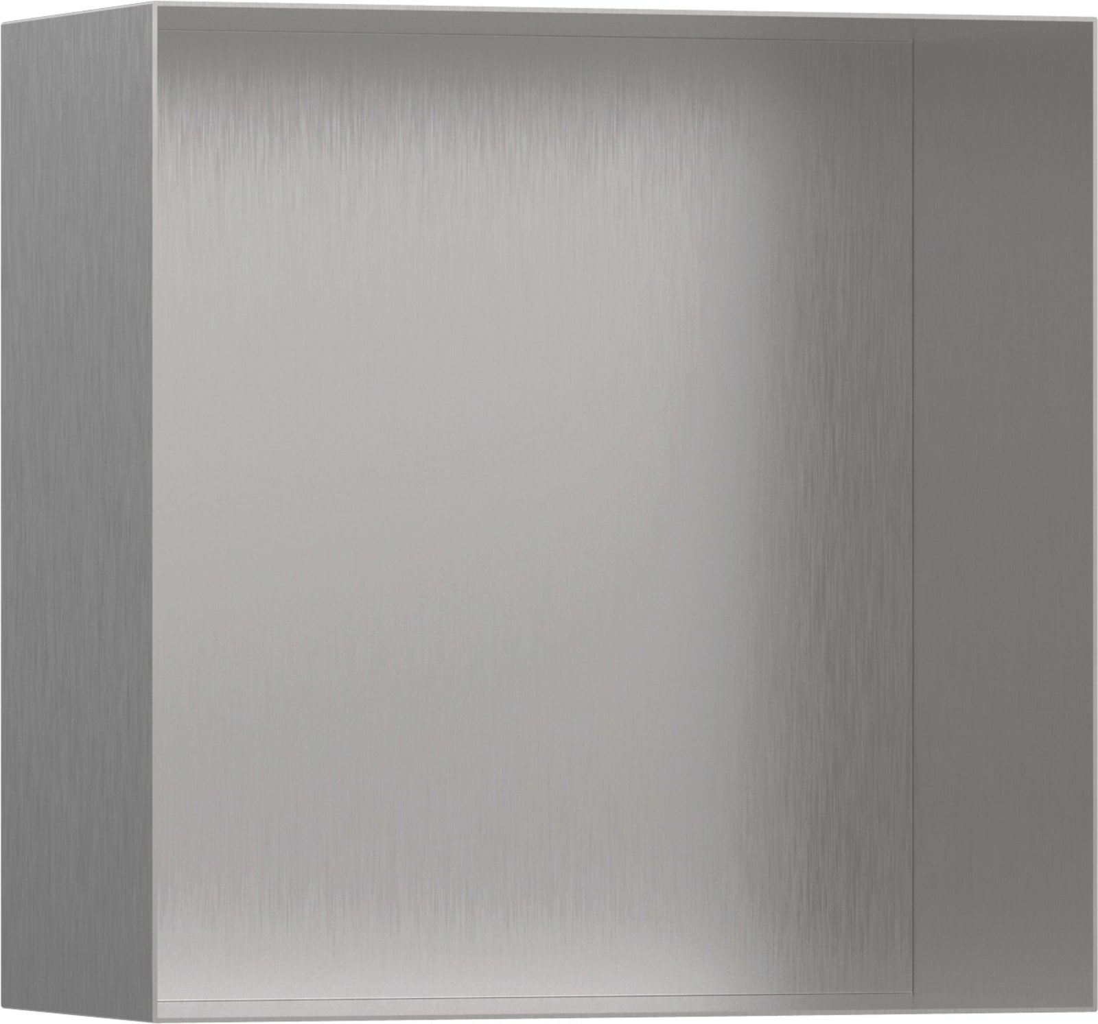 Hansgrohe XtraStoris Minimalistic wandbox open frame 300/300/140 Brushed Stainless Steel
