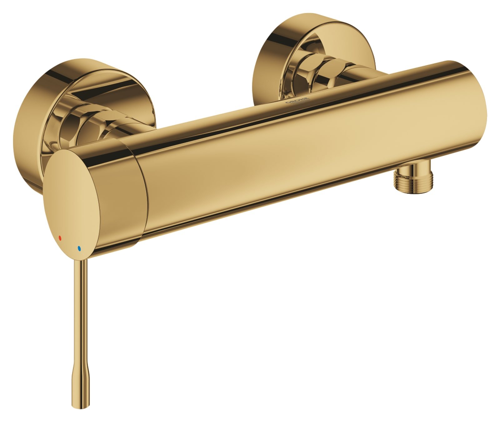 Grohe Essence New, Douchemengkraan, wand, eengreeps, 2-gats, cartouche keramisch, 150mm hartafstand, met koppelingen, cool sunrise