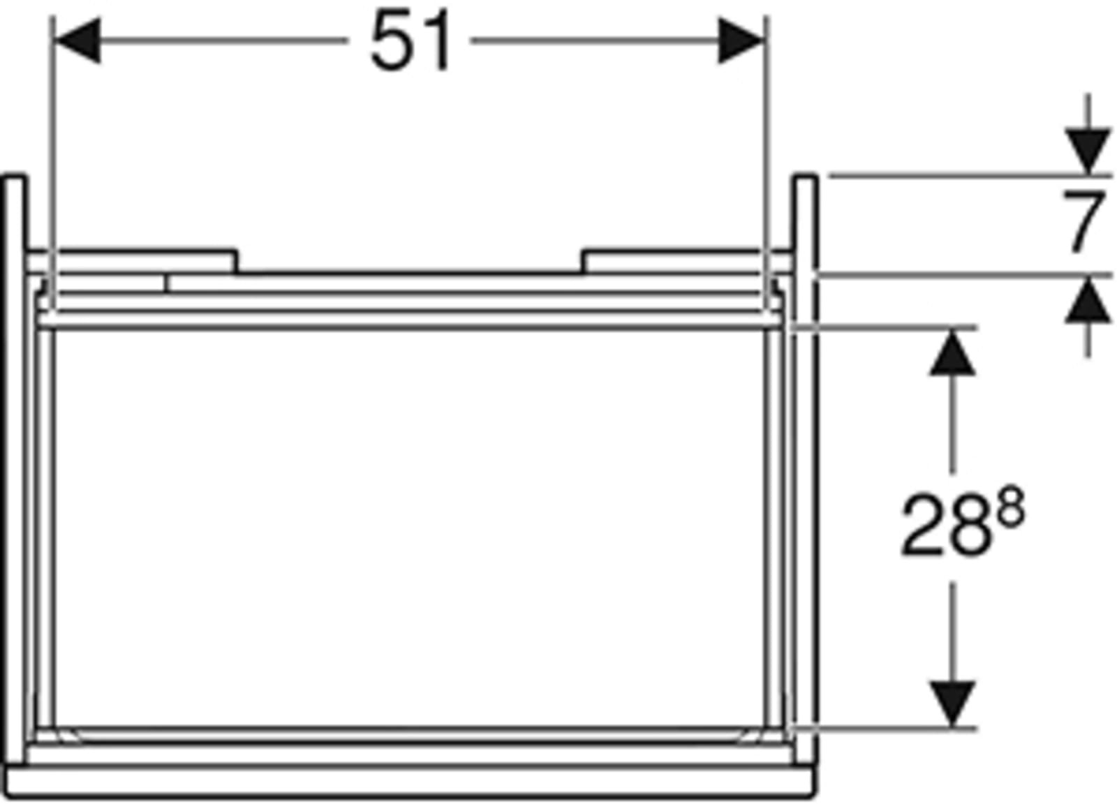 Geberit Renova Plan wastafel onderkast, met lade 65cm, lava mat
