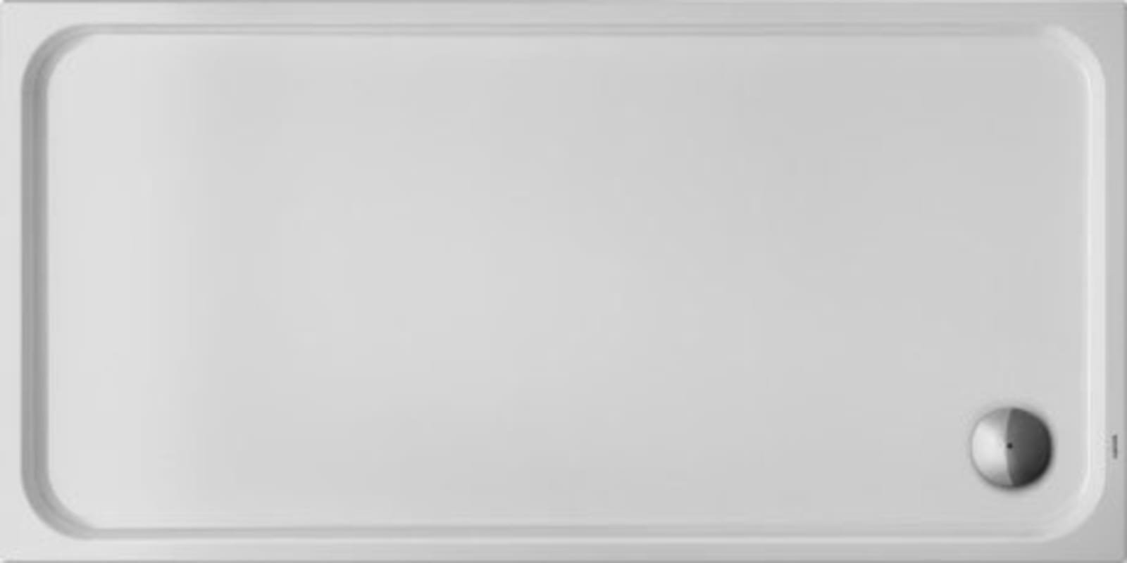 Duravit D-Code, Douchebak, rechthoekig, anti-slip, 90mm afvoer, acryl, 1800 x 900mm (LxB), 85mm bak, glans wit