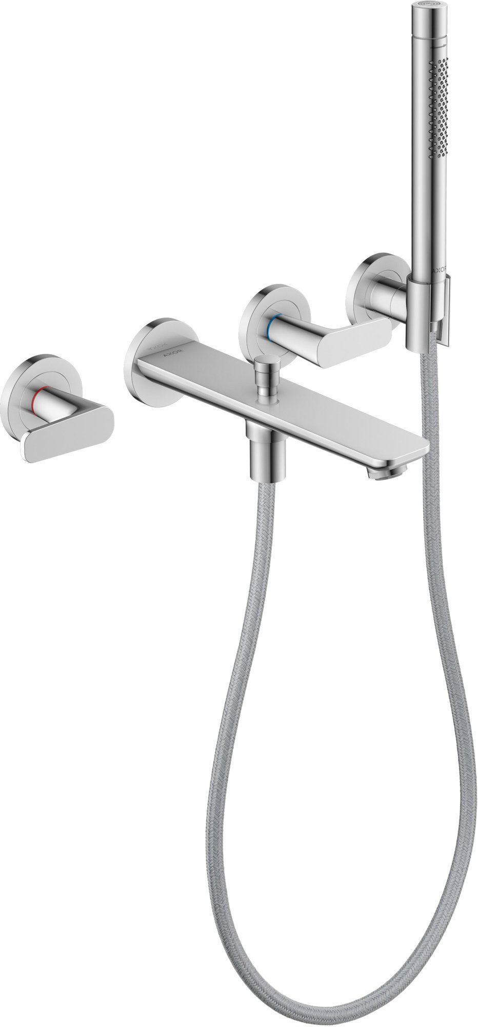 AX Citterio C 3-gats inbouw badkr wand met handd, chr
