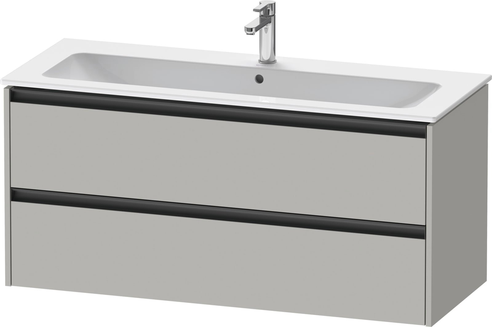 Duravit Ketho.2 Wastafelonderbouw hangend, Betongrijs Mat, rechthoekig, aantal kleine lades: 2 – K25265007070000