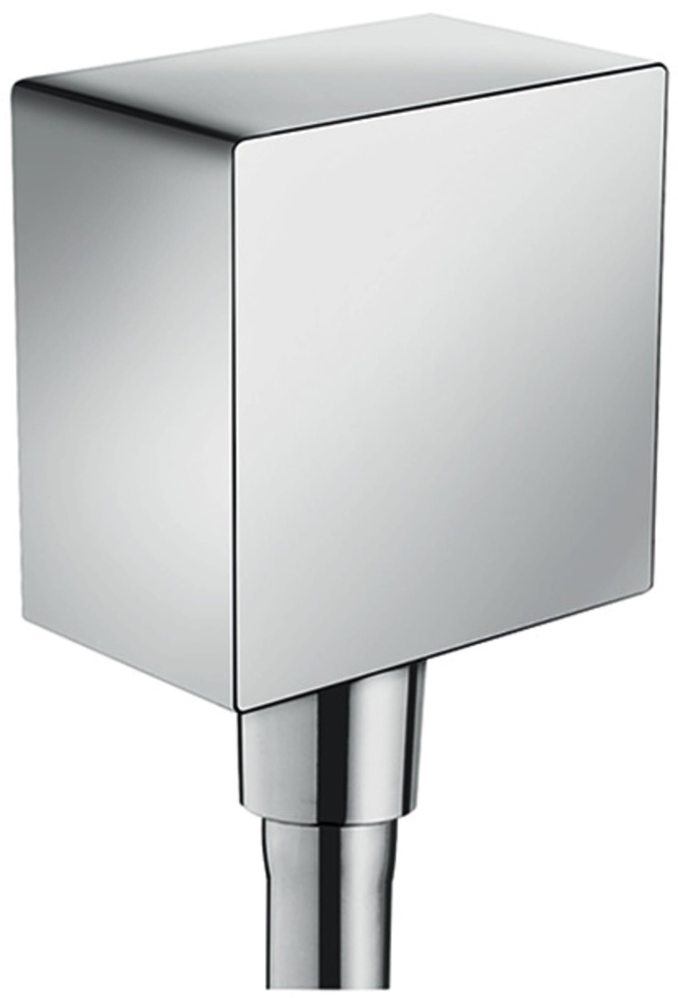 Hansgrohe Fixfit Square kunststof muuraansluitbocht. Aansluiting 2 x 1/2 buitendraad. Kleur chroom