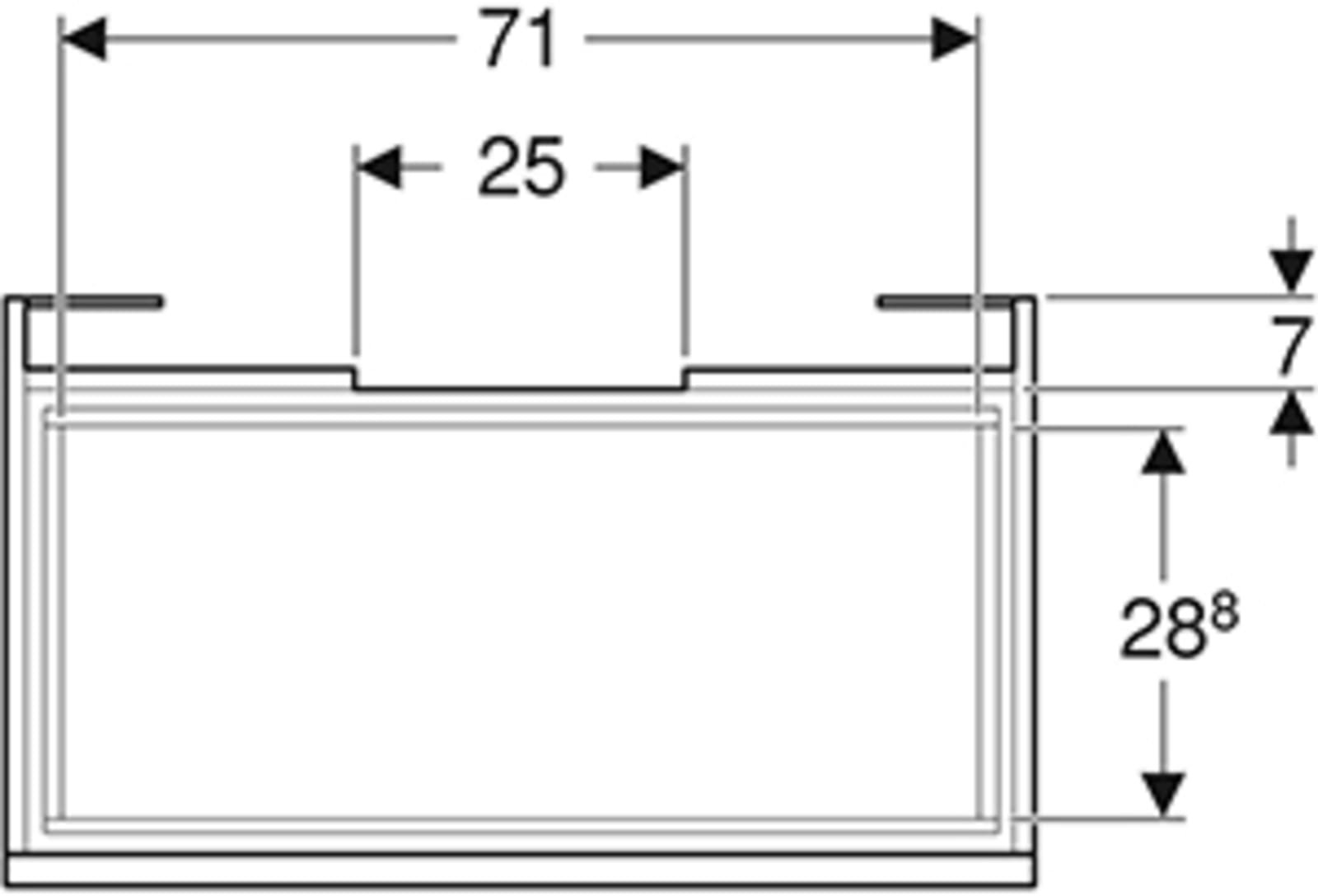 Geberit Renova Plan wastafel onderkast, met lade 85cm, wit hoogglans
