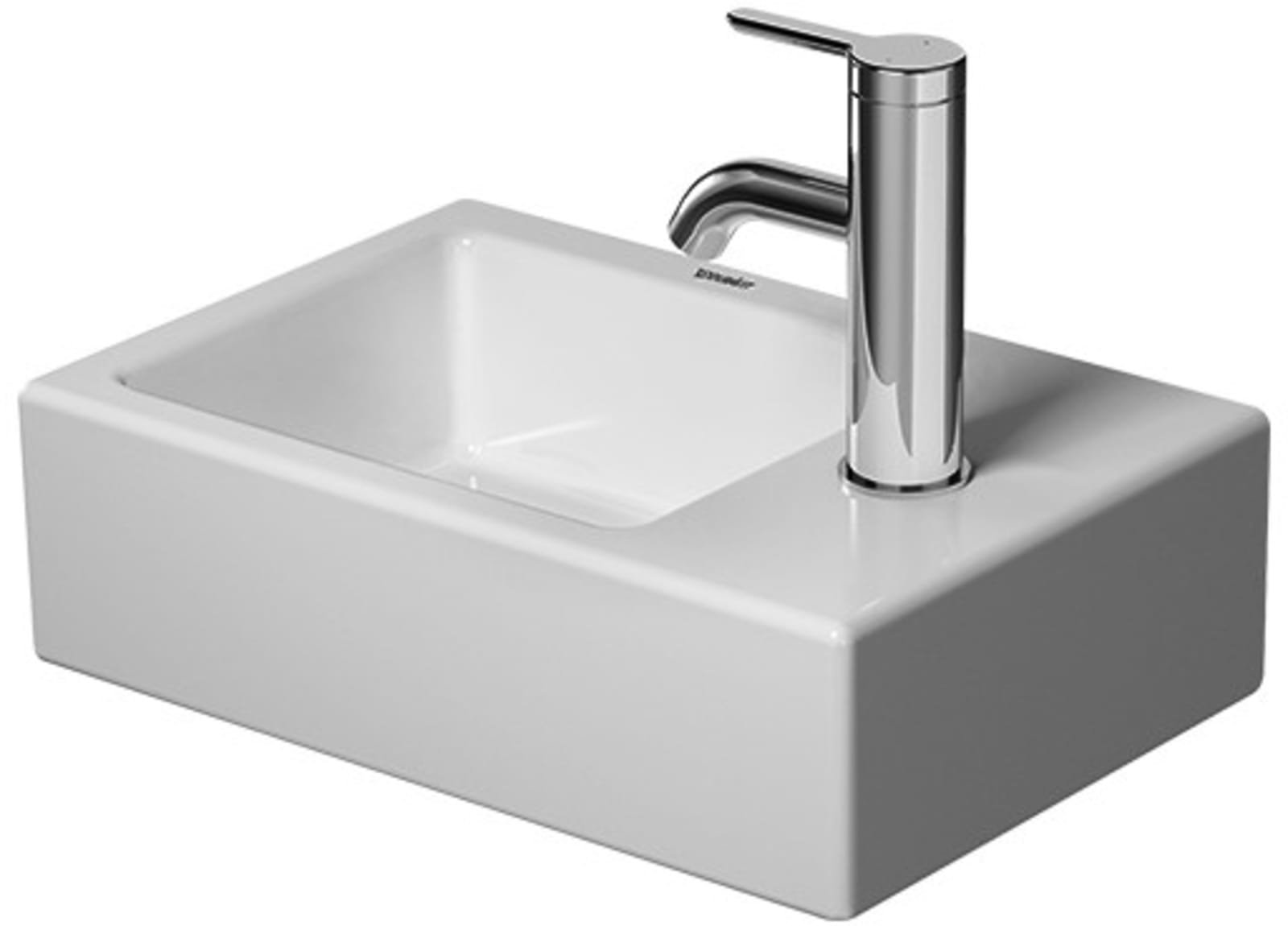 Duravit Vero Air fontein 380x250mm met kraangat rechts, met bevestiging in kleur wit