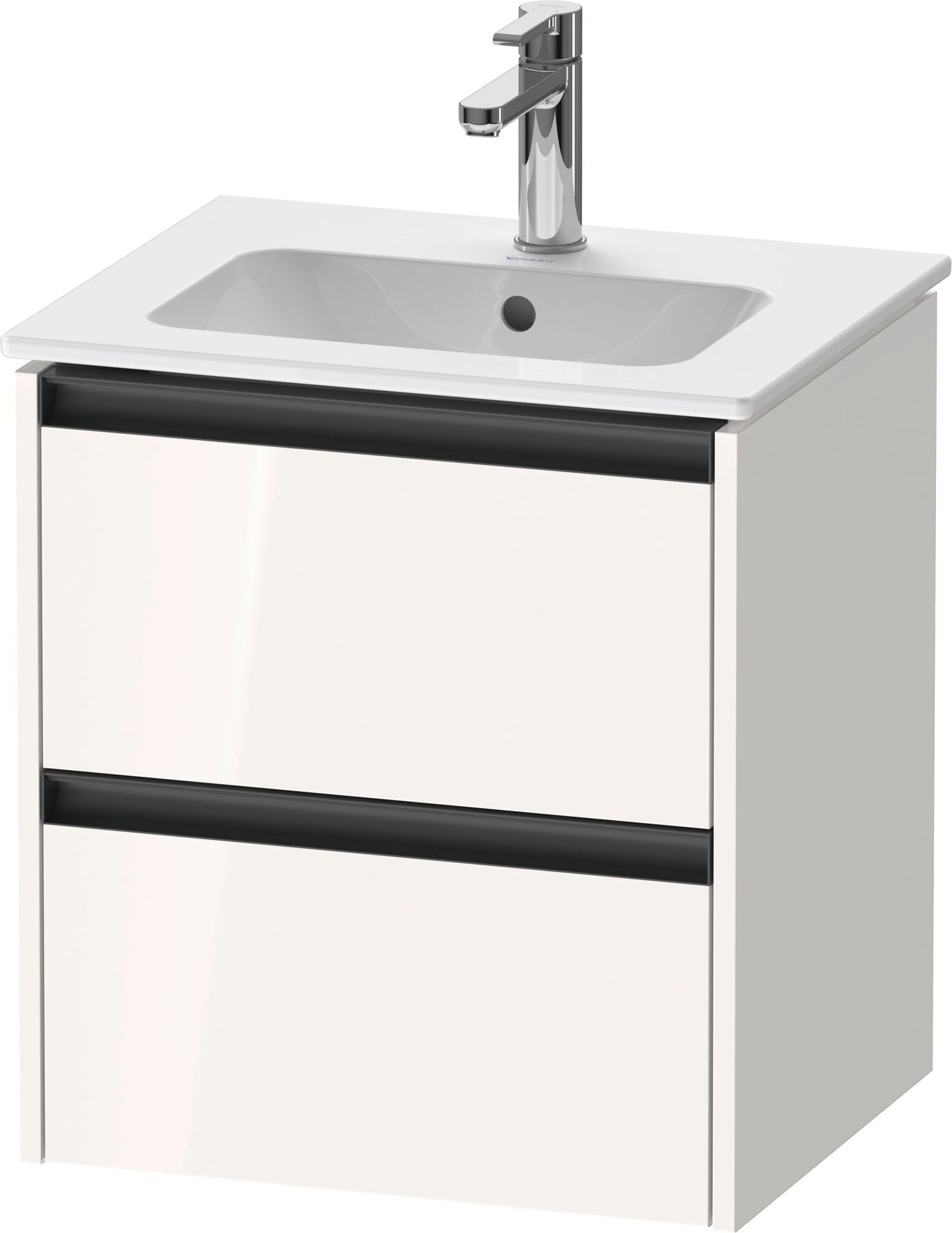 Duravit Ketho.2 Wastafelonderbouw hangend, Wit Hoogglans, rechthoekig, aantal kleine lades: 2 – K25261022220000