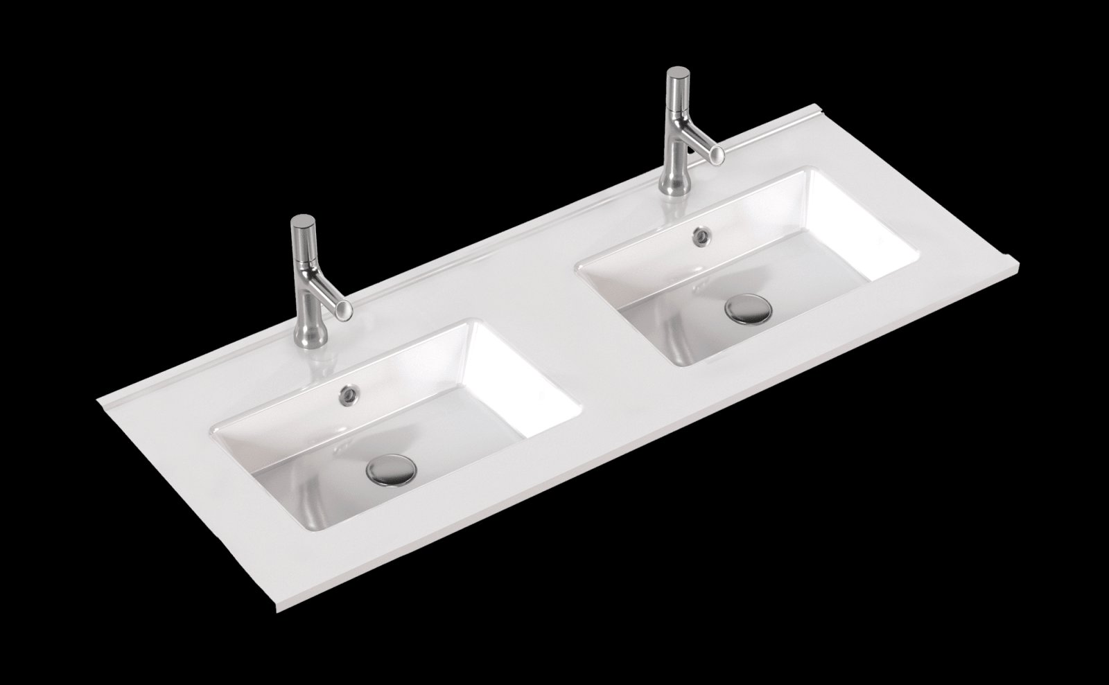 Solar Tolbiac wastafel 121 cm in keramiek hoogglans wit