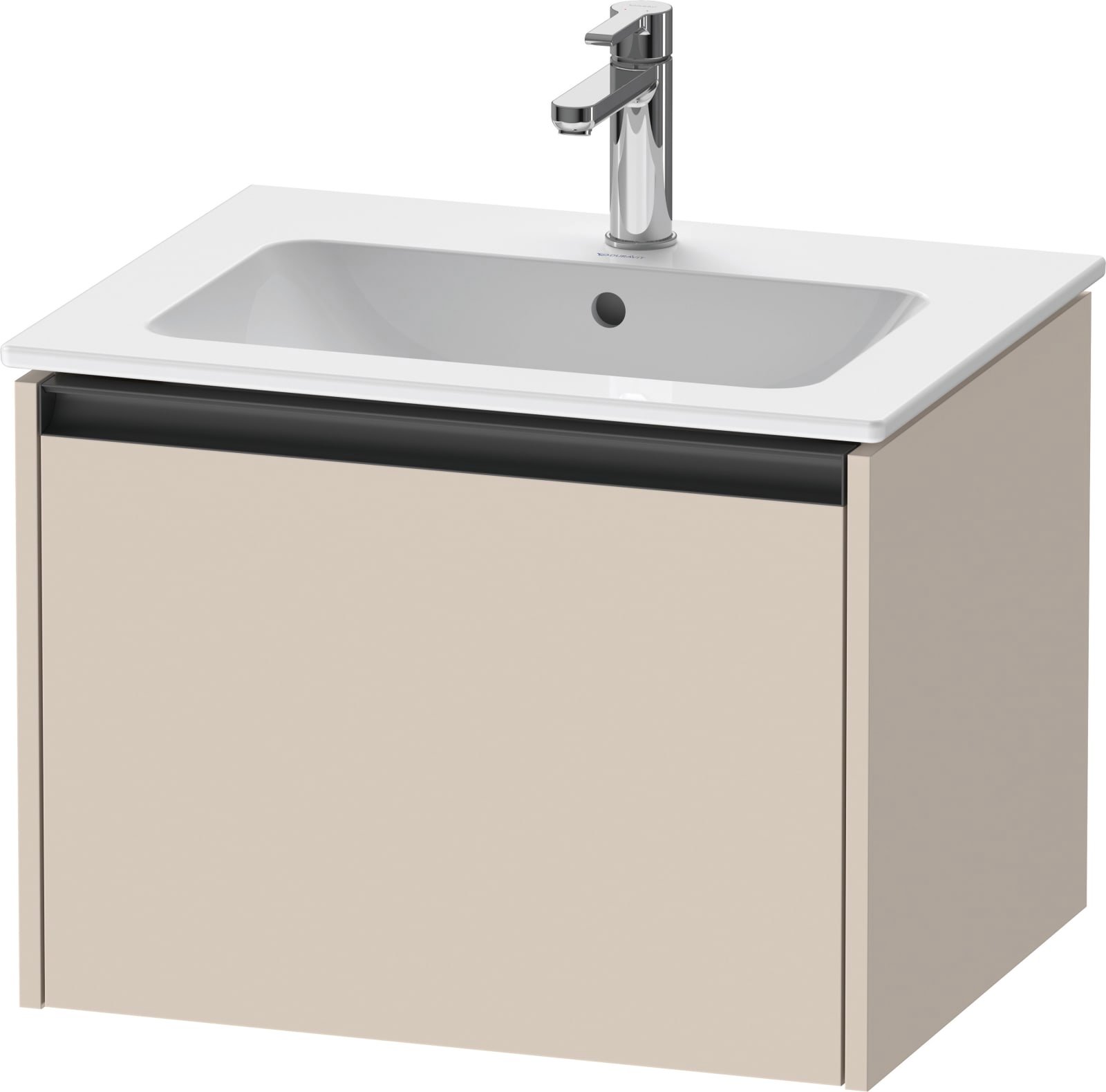 Duravit Ketho.2 Wastafelonderbouw hangend, Taupe Supermat, rechthoekig, aantal grote lades: 1 – K25062083830000
