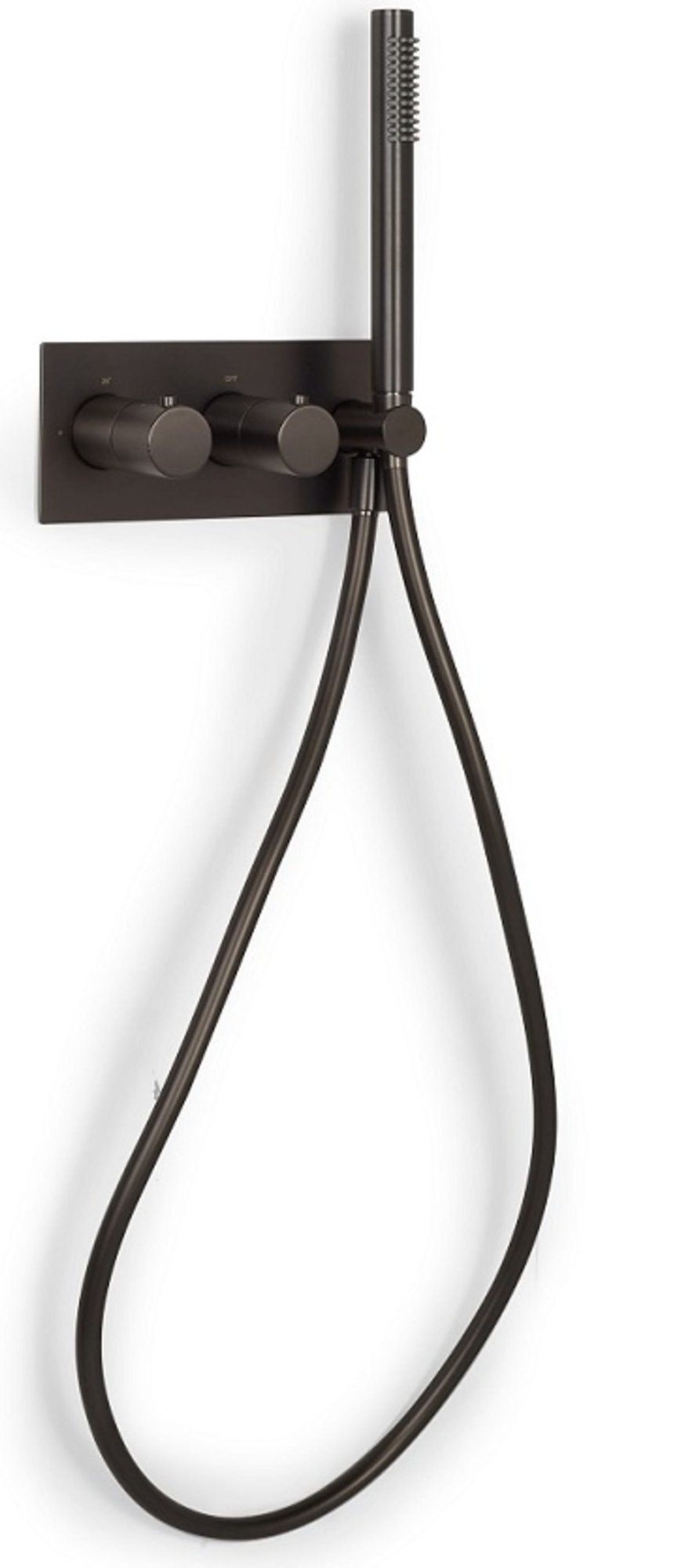Blue Label Brondby inbouw douchethermostaat met doucheslang en handdouche, incl. inbouwdeel, gun metal