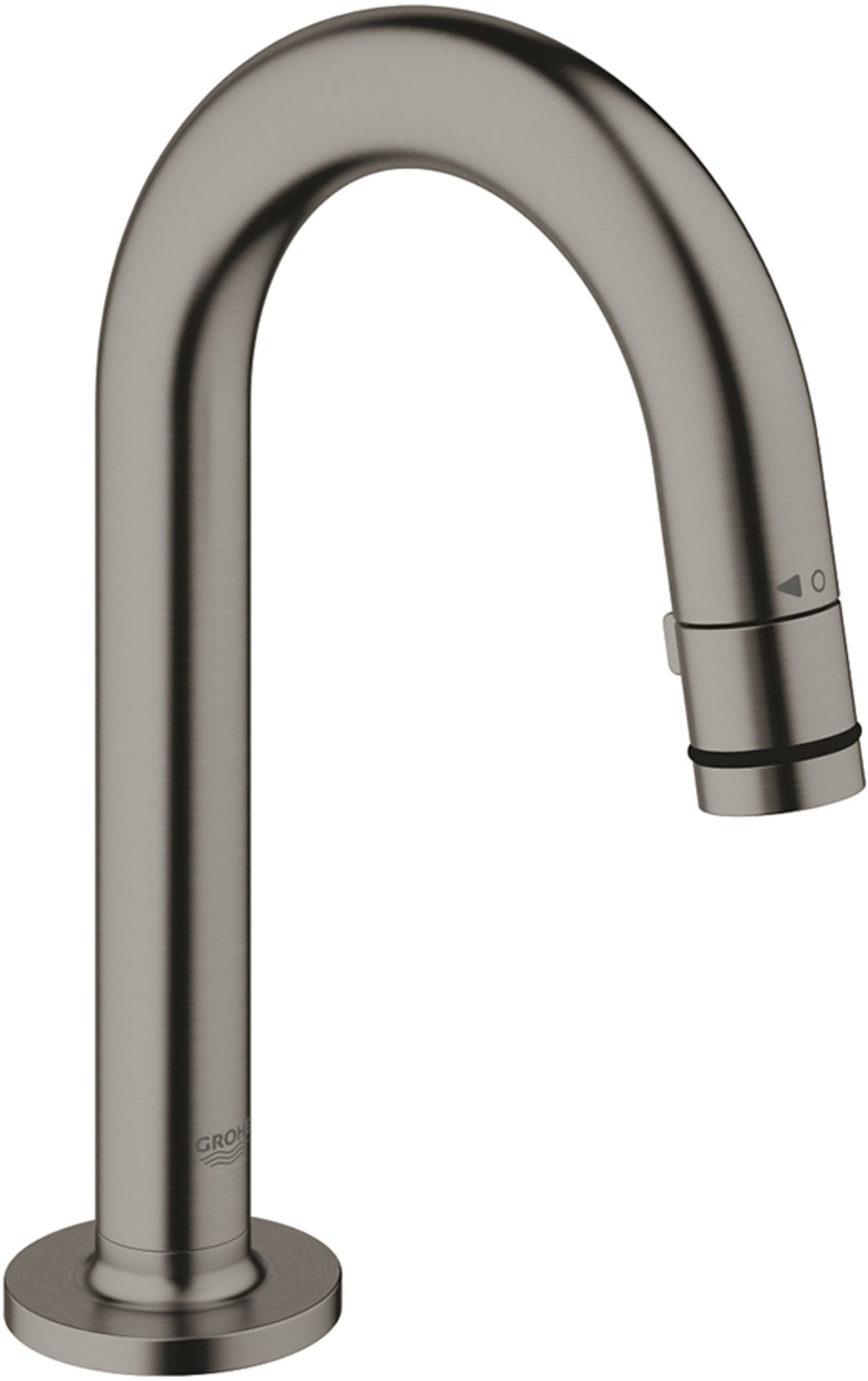 Grohe Universal, Toiletkraan, stroom-stop mousseur, 113mm C-uitloop, 199mm hoogte, G1/2", hard graphite geborsteld