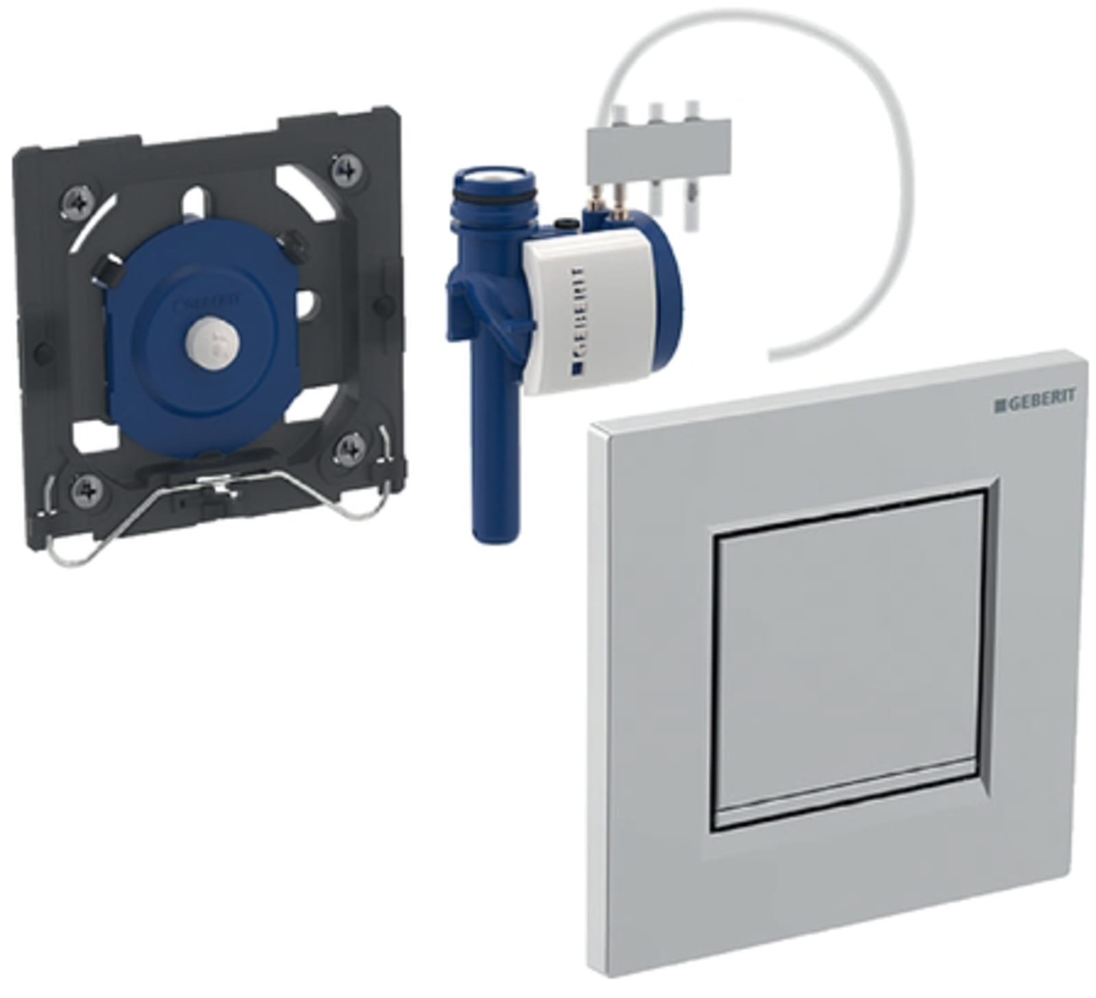 GEBERIT TYPE 20 UR-STURING,PNEUM.,SQUARE,ZWART/GLANSCHROOM