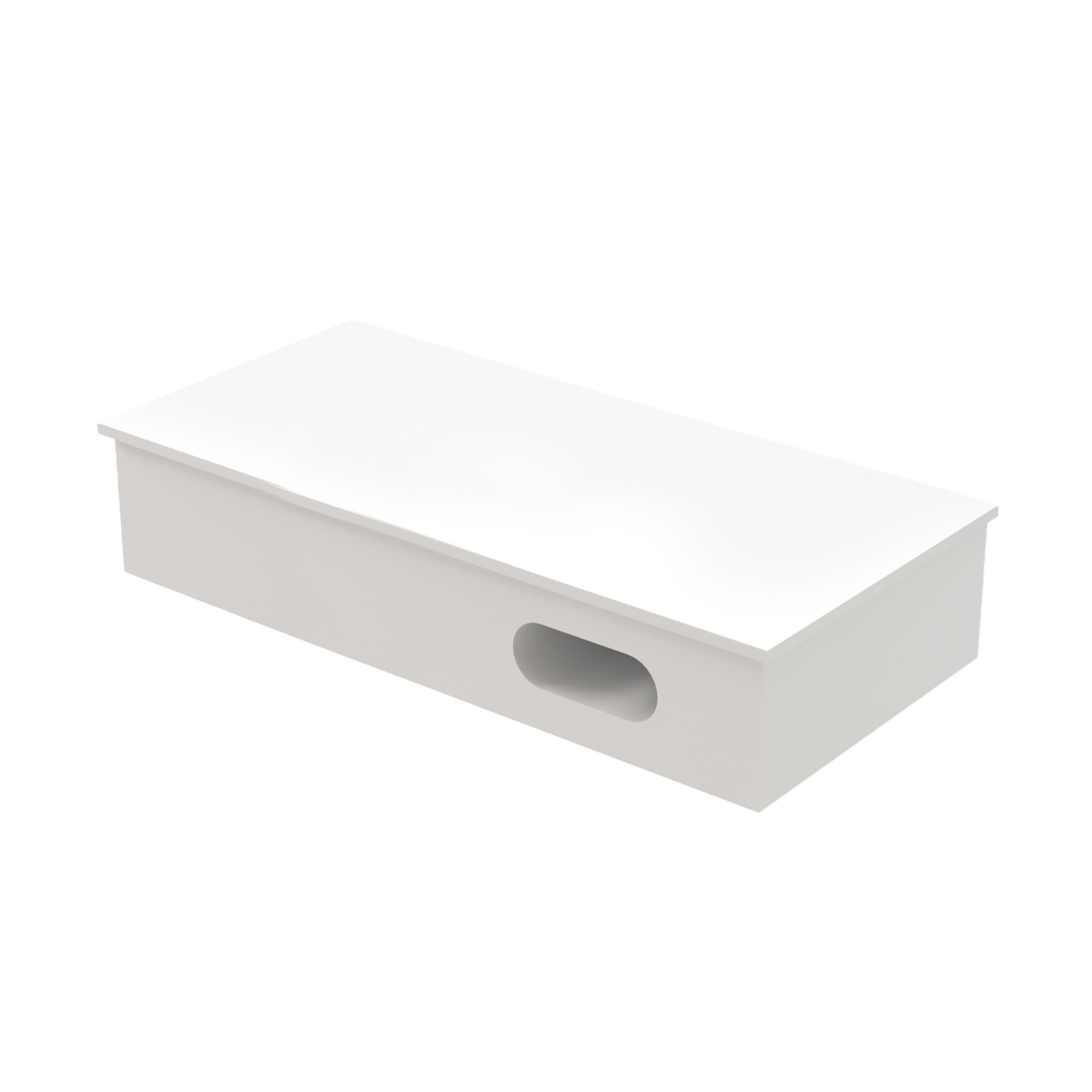 SOLID SURFACE WASTAFEL MET HANDDOEK UITSPARING (80X35X15CM) - MAT ZWART (W480)