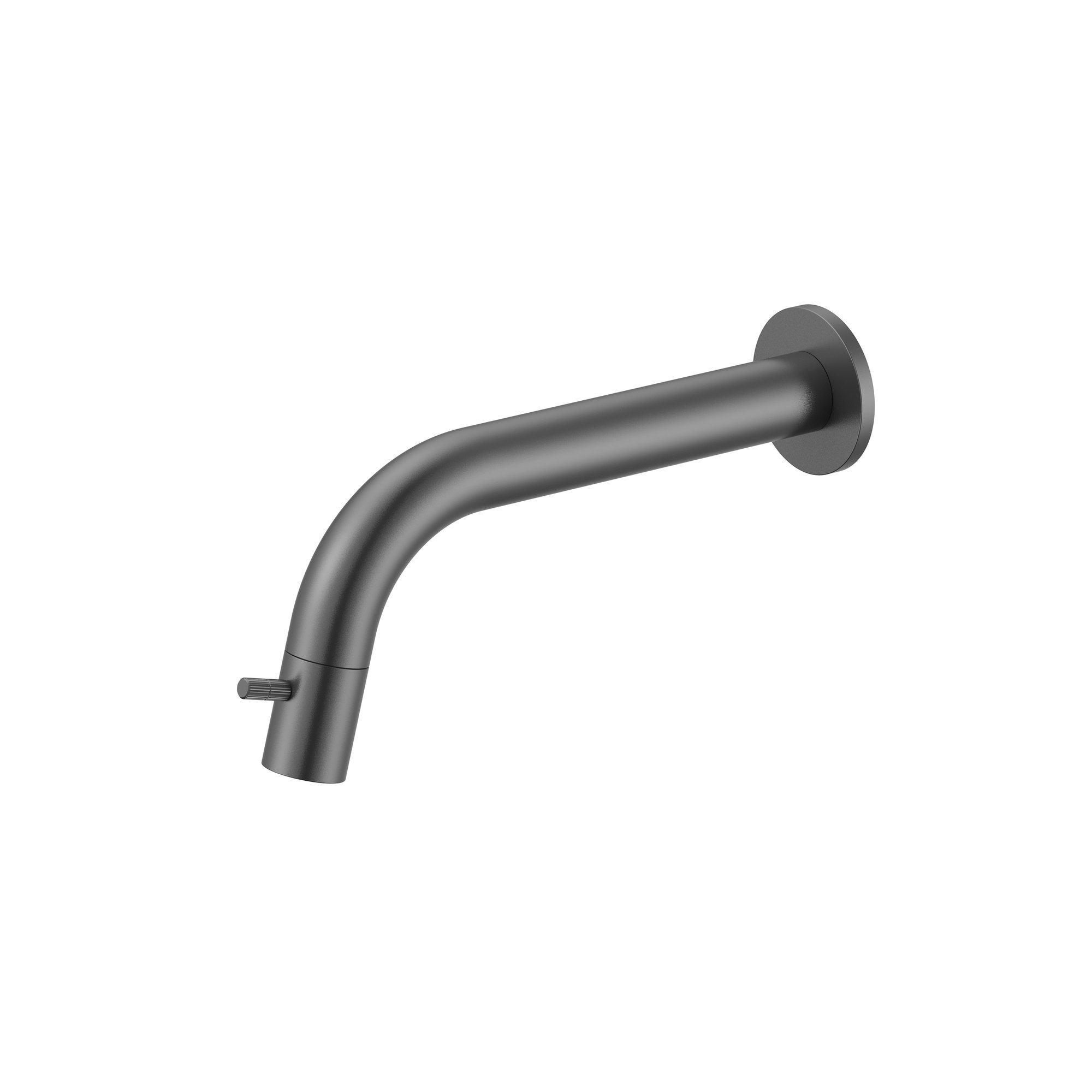 STRIA KOUDWATERKRAAN - WANDMONTAGE - INKORTBAAR - KNOP MET VERFIJNDE RIBBELSTRUCTUUR - ZONDER AFVOERPLUG - GUNMETAL (PVD)