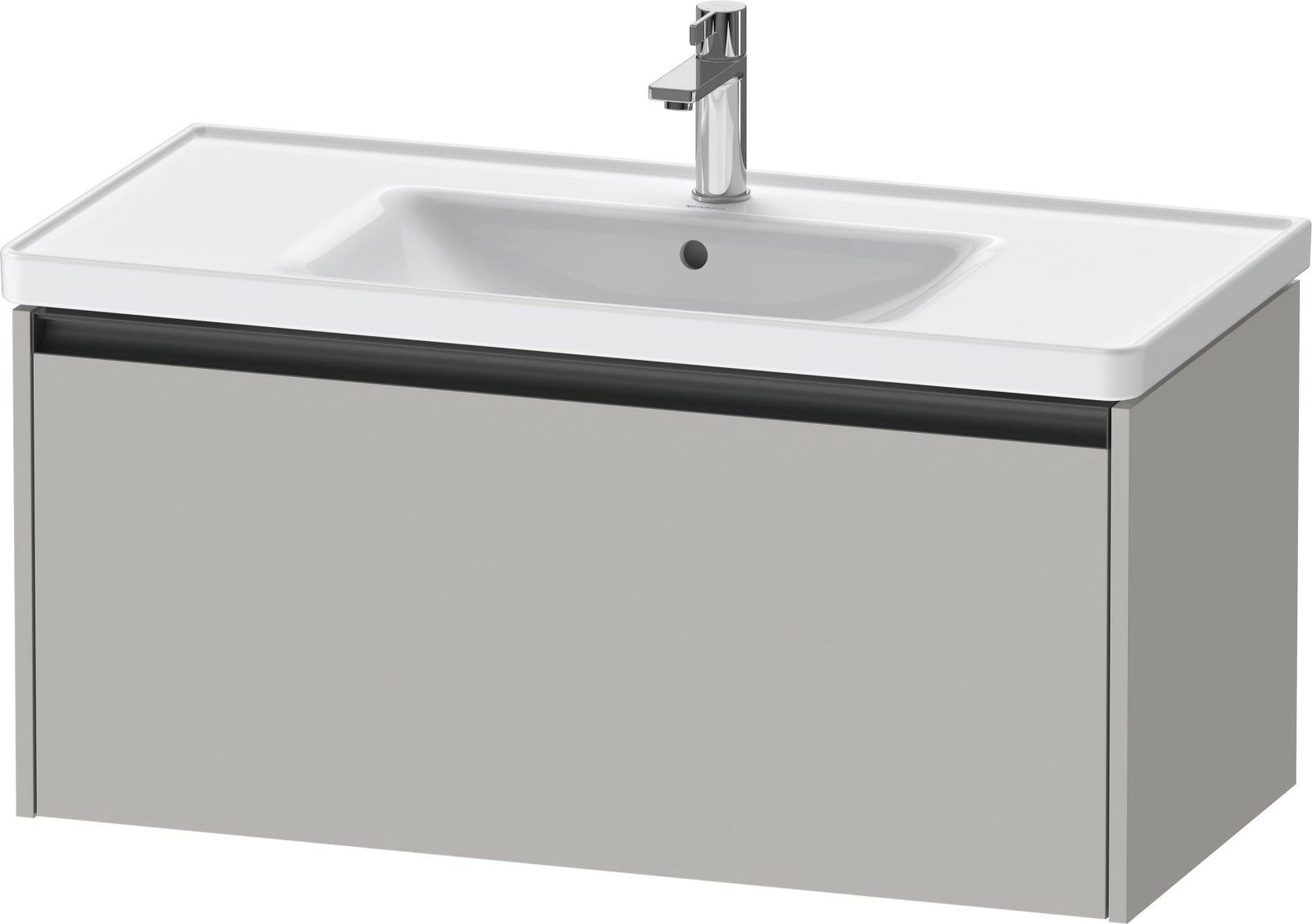 Duravit Ketho.2 Wastafelonderbouw hangend, Betongrijs Mat, rechthoekig, aantal grote lades: 1 – K25084007070000