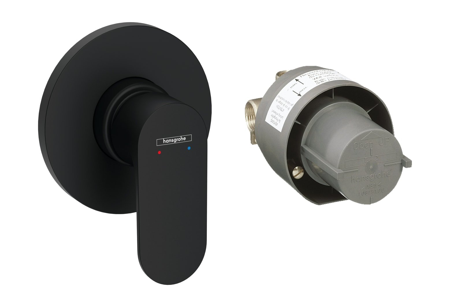Hansgrohe Rebris S ééngreeps inbouw douchemengkraan set, mat zwart
