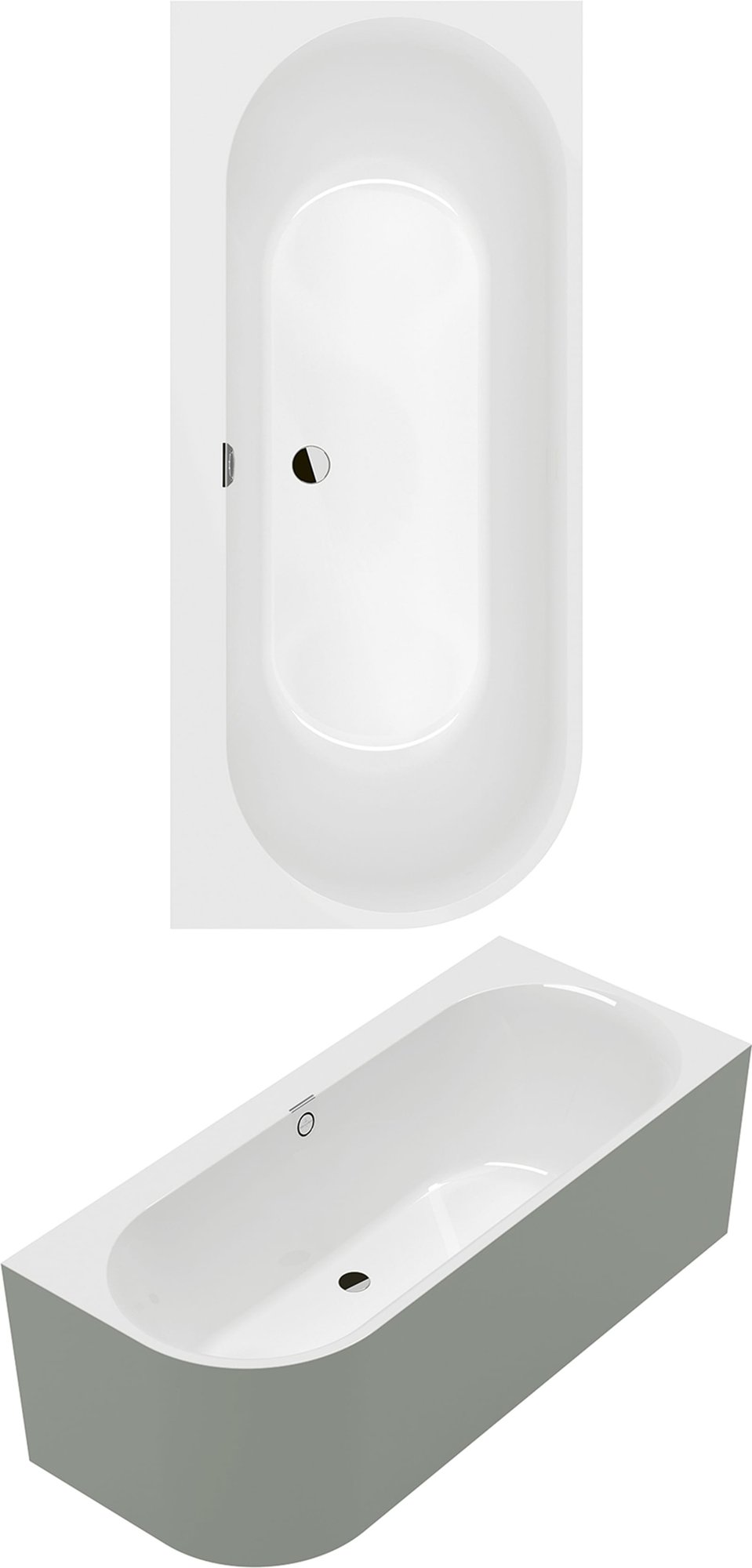 Oberon 2.1 Ligbad Off-Set, rechter 1800x800 Quaryl® 180OBN9CRBCVDRW