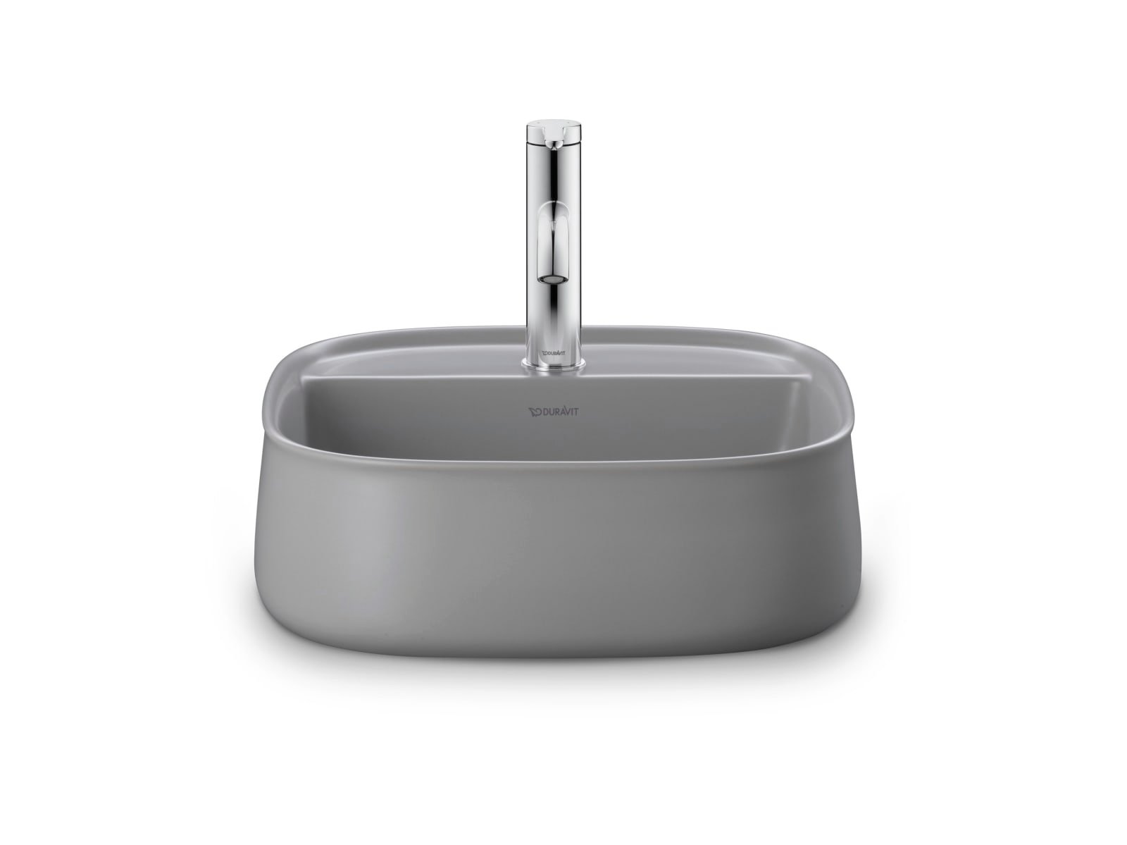 Duravit Zencha Opzetwastafel 420 mm Grijs Zijdemat, kraanvlak, aantal kraangaten per wasplaats: 1, geslepen – 2374426771