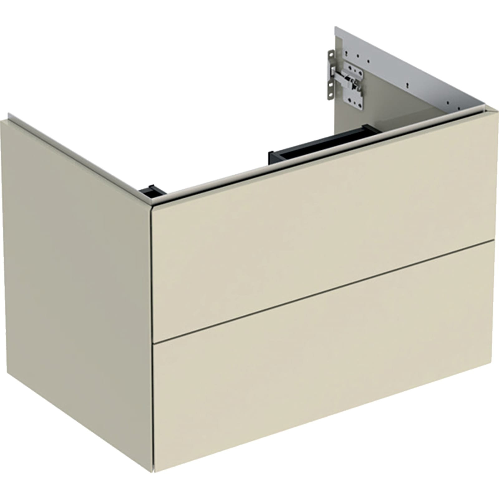 Geberit ONE wastafel onderkast twee laden 75cm zandgrijs hoogglans