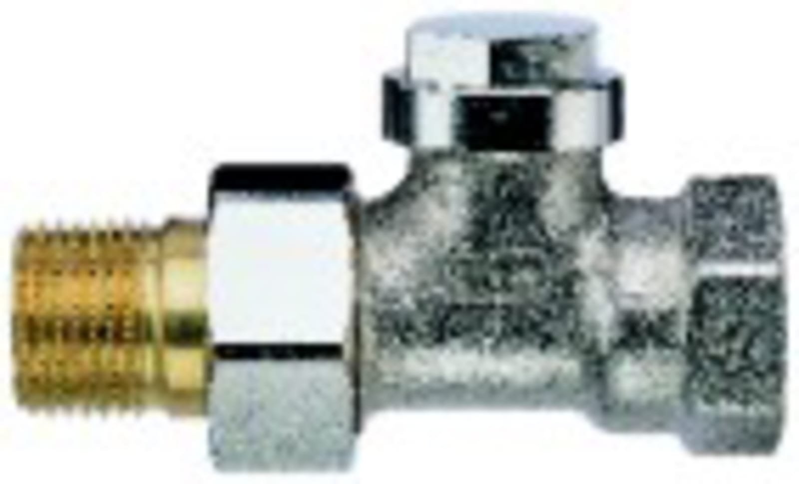 Solar Plus voetventiel, brons, 1/2" (15), recht, buitendraad/buitendraad, vernikkeld
