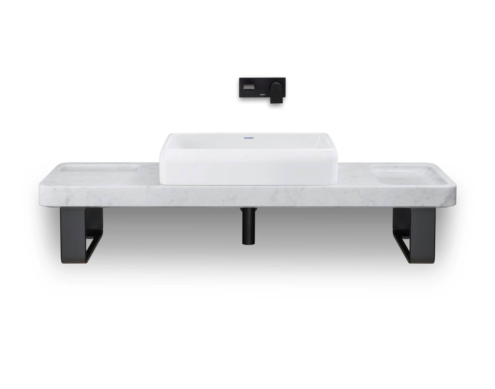 Duravit Qatego Opzetwastafel 600 mm Wit Hoogglans, aantal kraangaten per wasplaats: 0, geslepen – 2383600079