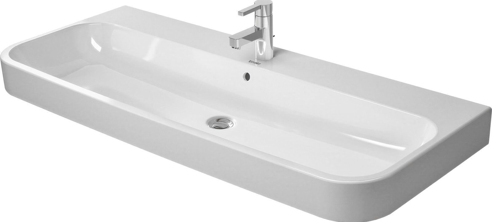 Duravit Happy D.2 Wastafel 1200 mm Wit Hoogglans, kraanvlak, aantal kraangaten per wasplaats: 1, overloop, geslepen – 2318120027