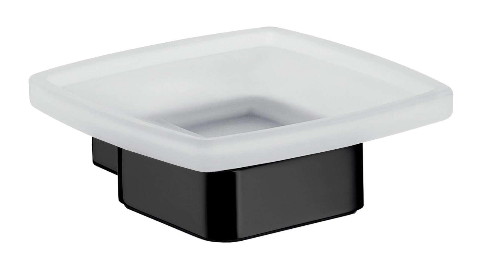 Emco Loft zeephouder wandmodel kristalglas gesatineerd mat zwart