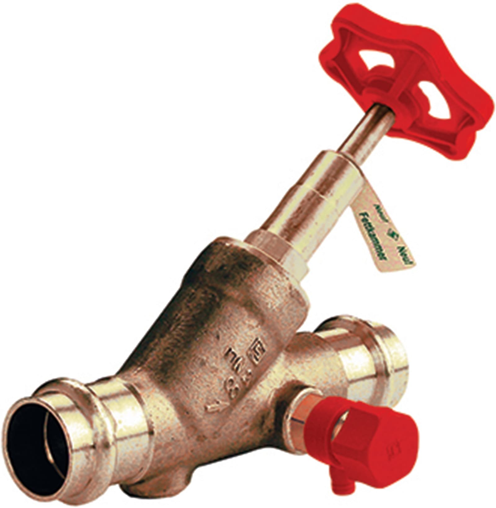VSH SPS klepstopkraan stijgende spindel met aftap FF 35, messing