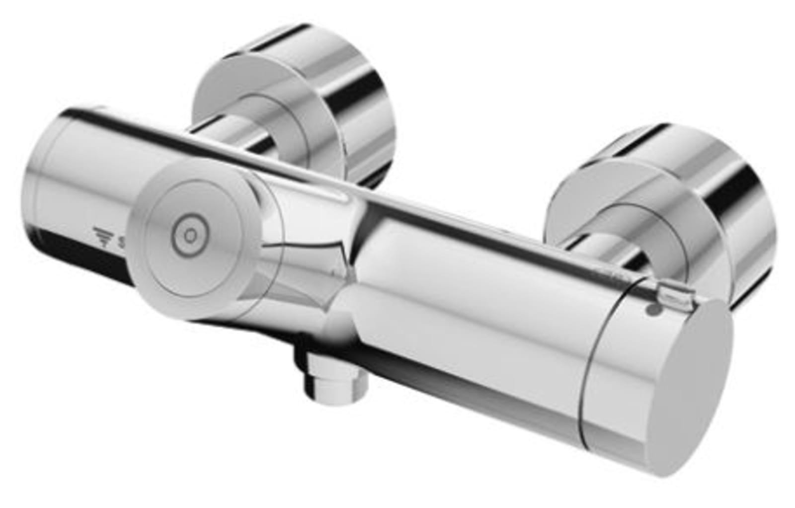 Schell douchekraan VITUS VD-C-T / u, aansluiting onder, CVD, thermostaat, chroom