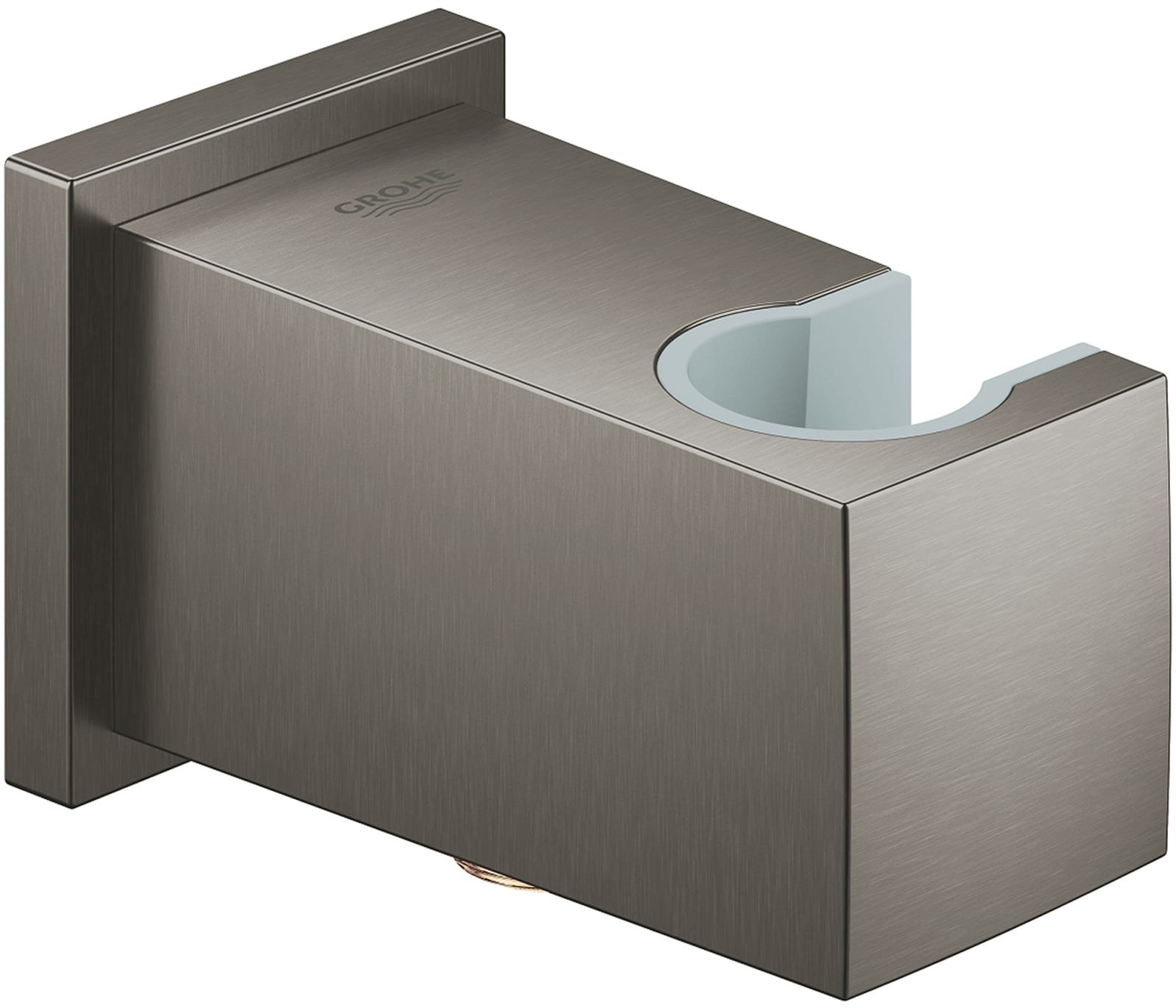 Grohe Euphoria Cube, Wandaansluitbocht, met houder, beveiligd tegen terugstroming, G1/2", metaal, hard graphite geborsteld