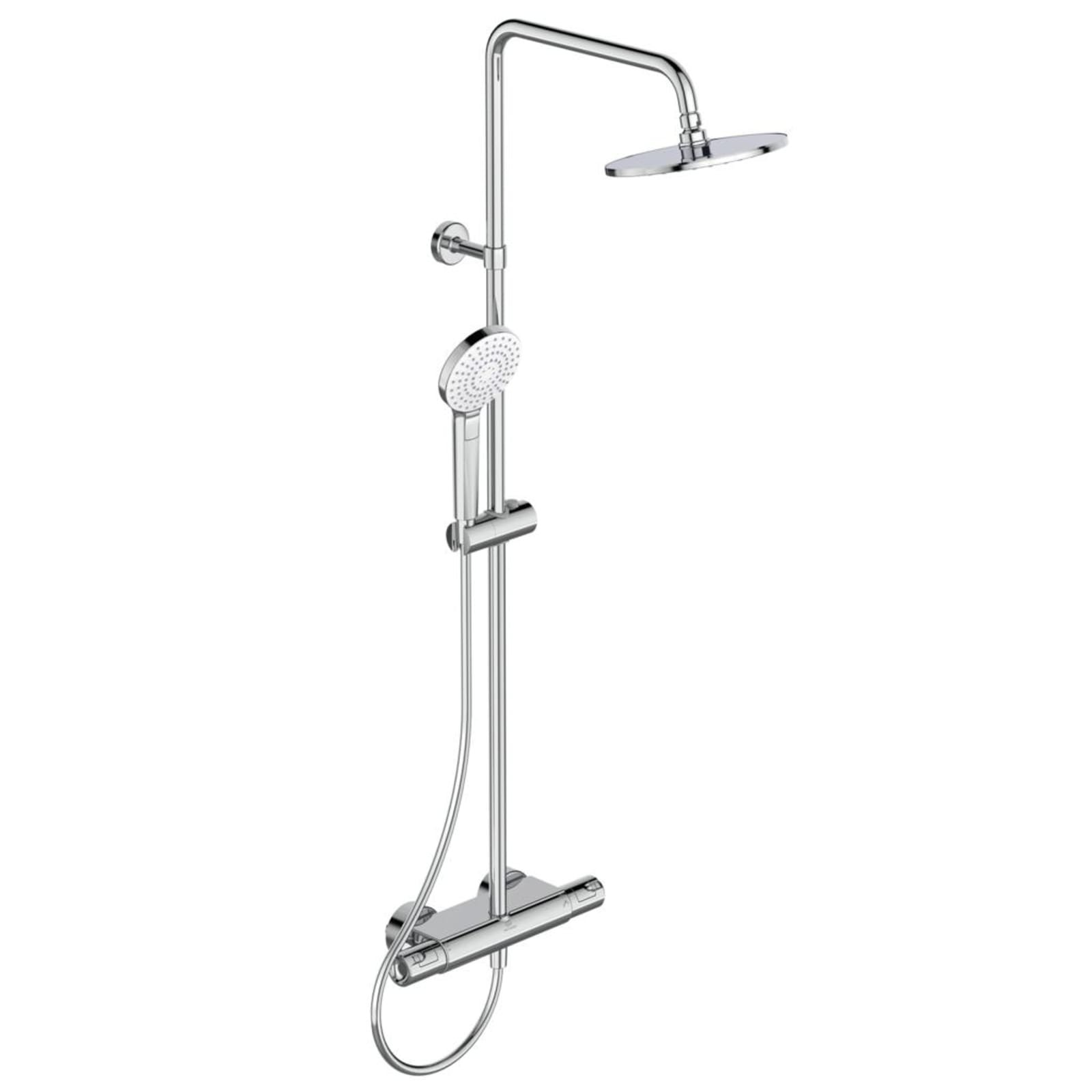 Ideal Standard Ceratherm T50 douchesysteem douchethermostaat wrapover shelf, chroom