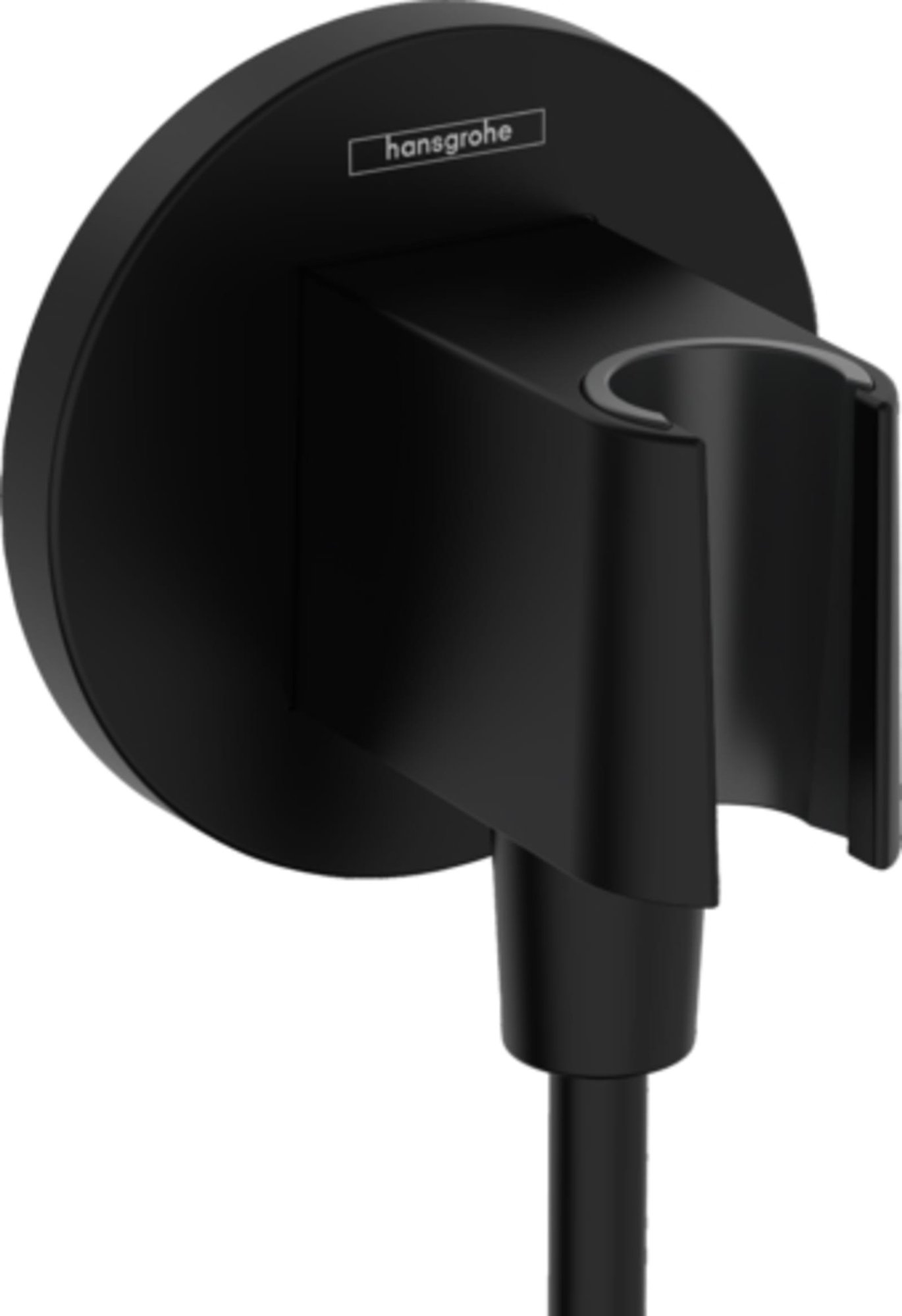 Hansgrohe Fixfit Porter S handdouchehouder incl. muuraansluitbocht, mat zwart