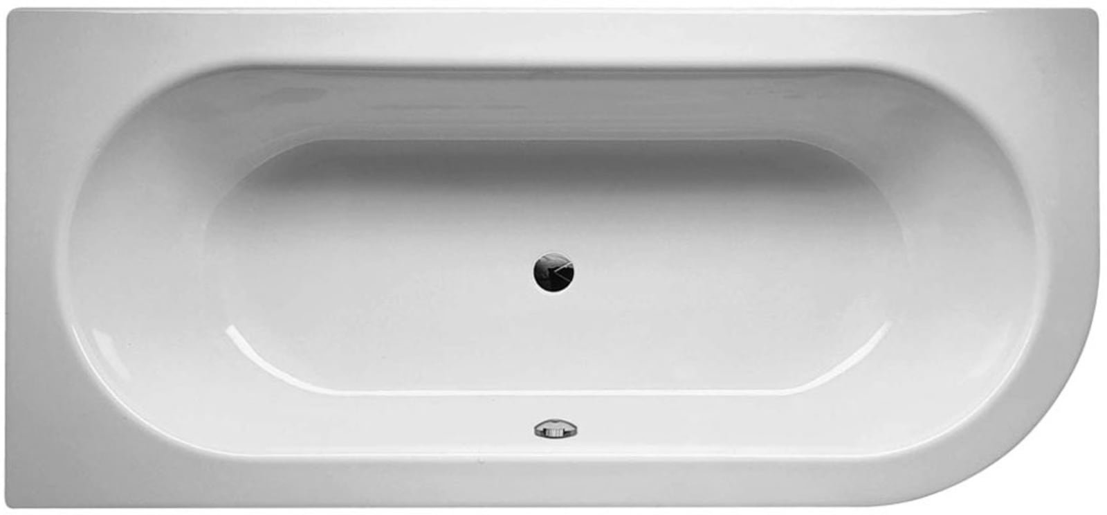 Bette BetteStarletIV, ligbad, assymetrisch, 2,4mm dikte, plaatstaal, 1750x800x420mm lxbxh, zonder poten, wit