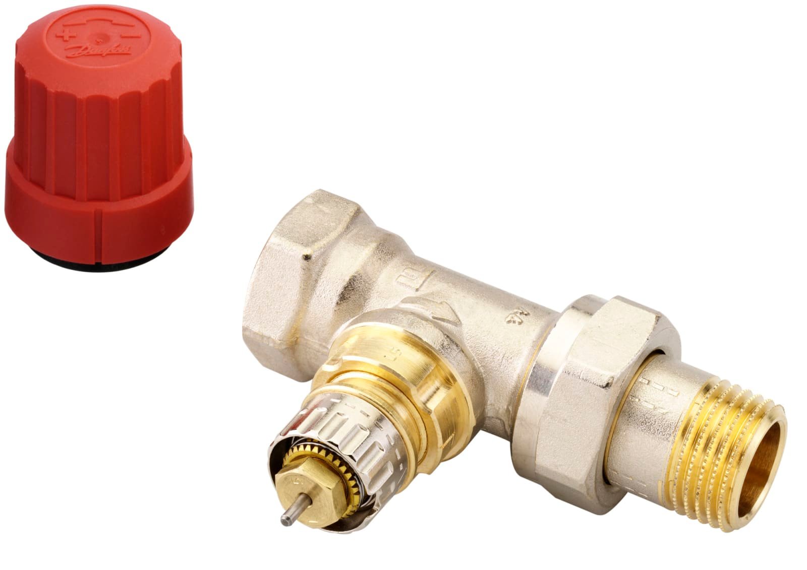Danfoss thermostatische radiatorkraan RA-N 15, 1/2" Recht, verkort model