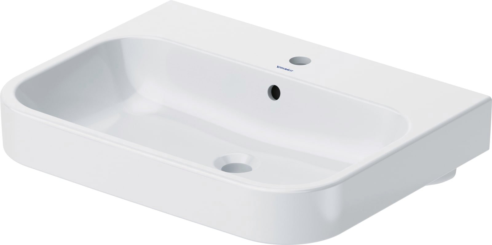 Duravit Happy D.2 Wastafel 650 mm Wit Hoogglans, kraanvlak, aantal kraangaten per wasplaats: 1, overloop – 2318650000