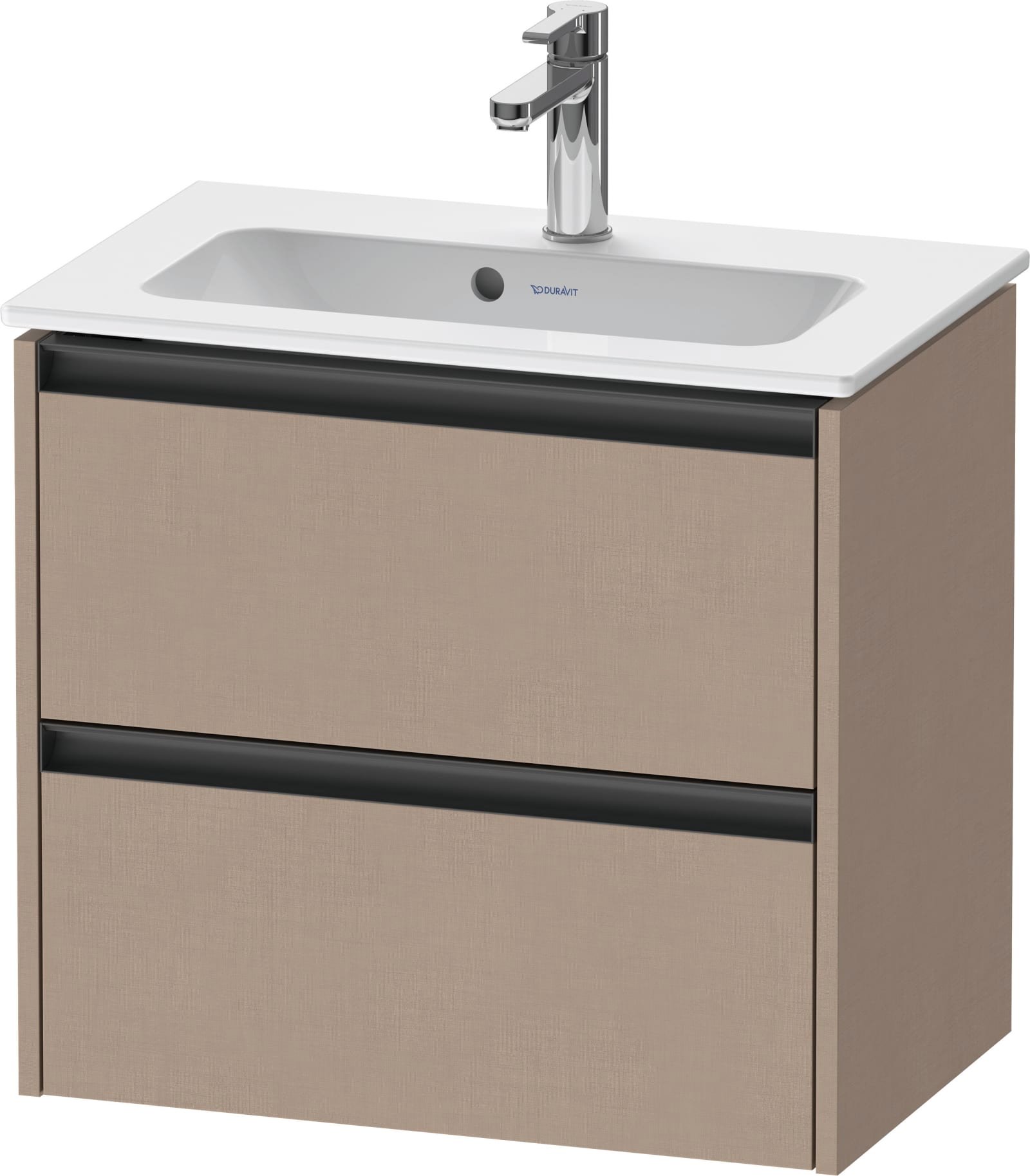Duravit Ketho.2 Wastafelonderbouw hangend, compact, Linnen Mat, rechthoekig, aantal kleine lades: 2 – K25255075750000