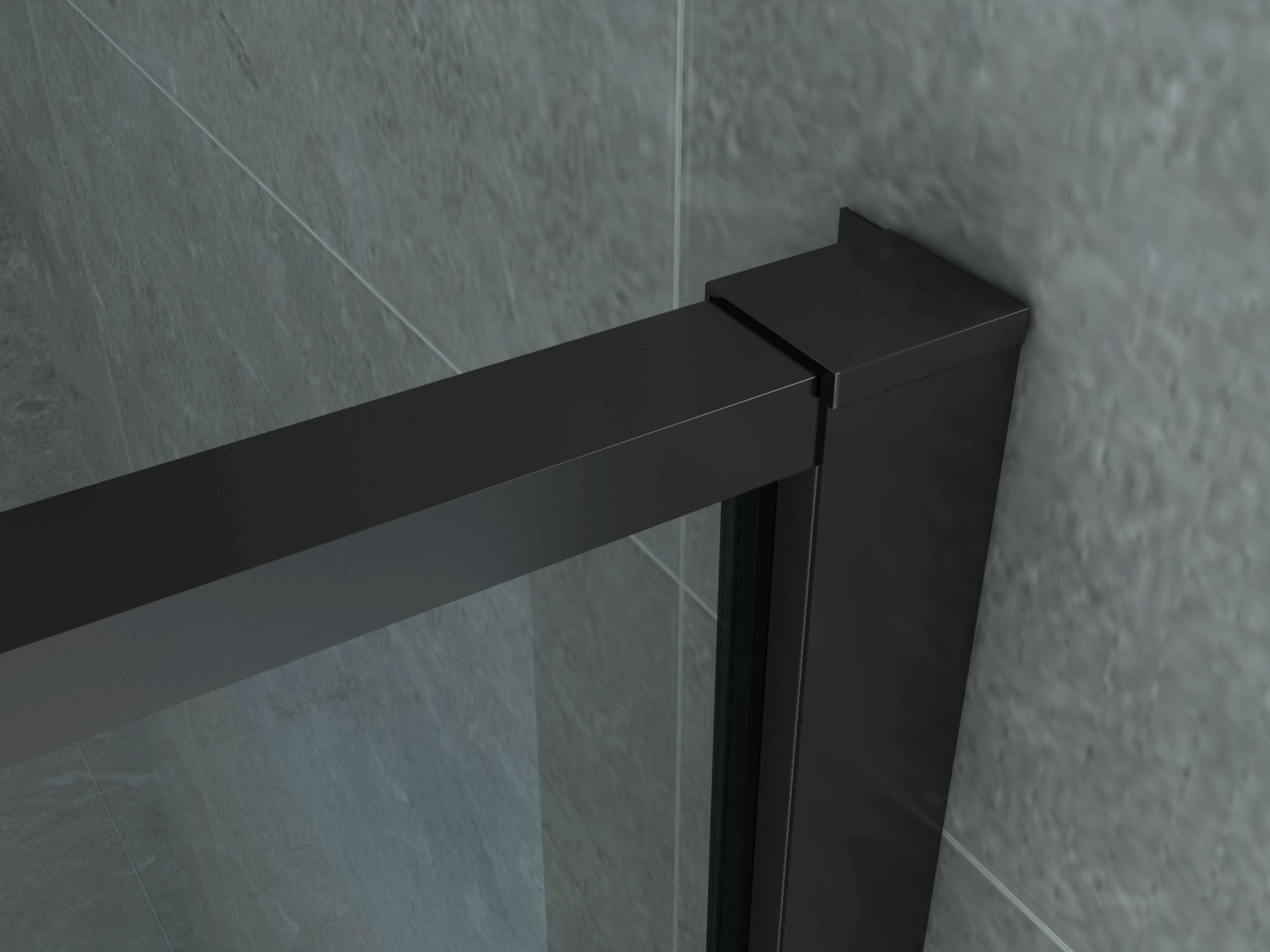 ALONI DOUCHECABINE - DRAAIDEUR, VAST WANDJE EN ZIJWAND - 900 X 1200 X 2000MM - MAT ZWART - HELDER GLAS thumbnail 2