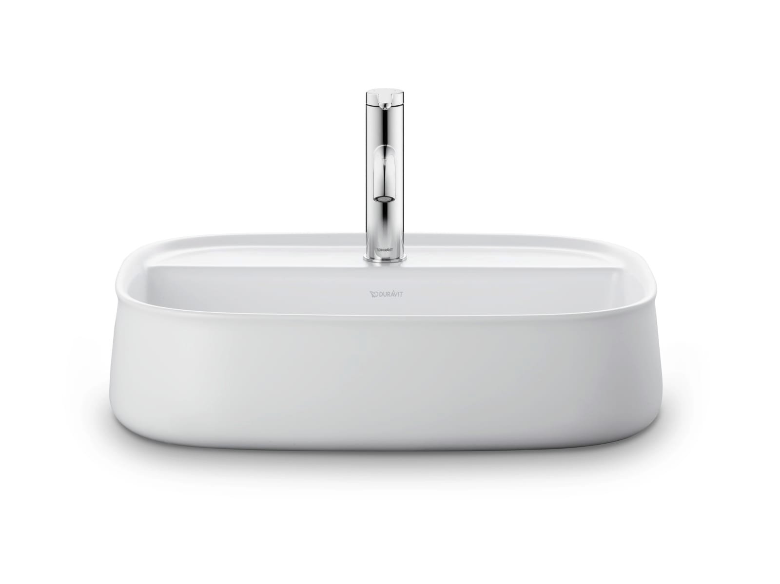 Duravit Zencha Opzetwastafel 550 mm Wit Zijdemat, kraanvlak, aantal kraangaten per wasplaats: 1, geslepen – 2374553271