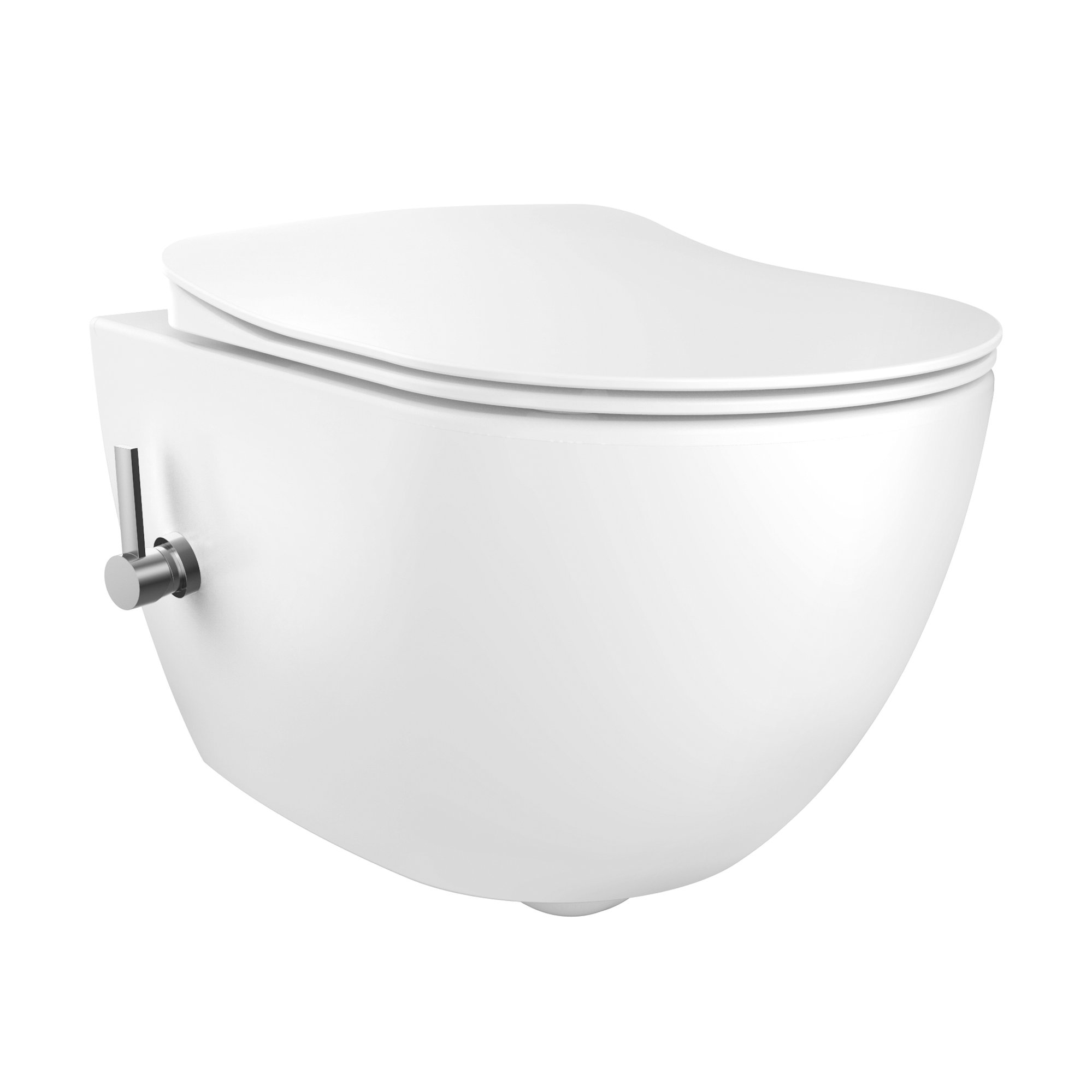 CREAVIT FREE HANGTOILET MET BIDET - RANDLOOS - MET BIDETKRAAN KOUD EN WARM WATER - ZONDER ZITTING - GLANZEND WIT thumbnail 2