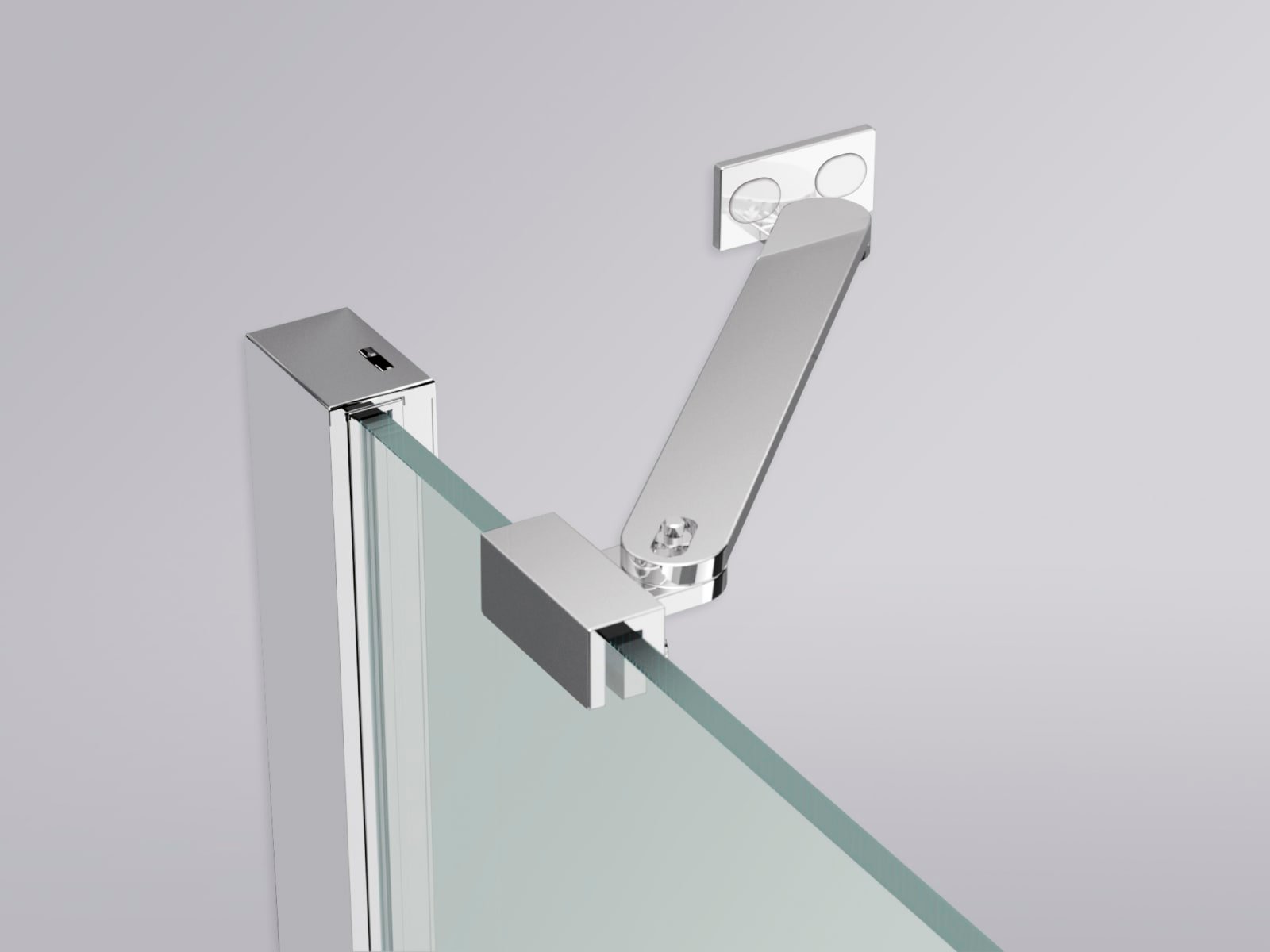 Novellini Louvre, Muursteun, aluminium, 450mm lengte, profiel chroom