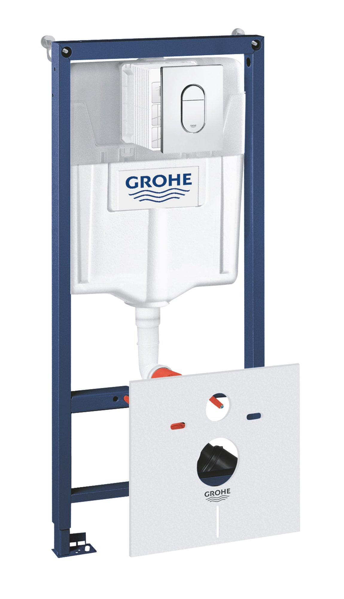 Grohe Rapid Sl inbouwreservoir voorwandmontage met bedieningsplaat Arena Cosmopolitan  met geluiddempingsset voor WC