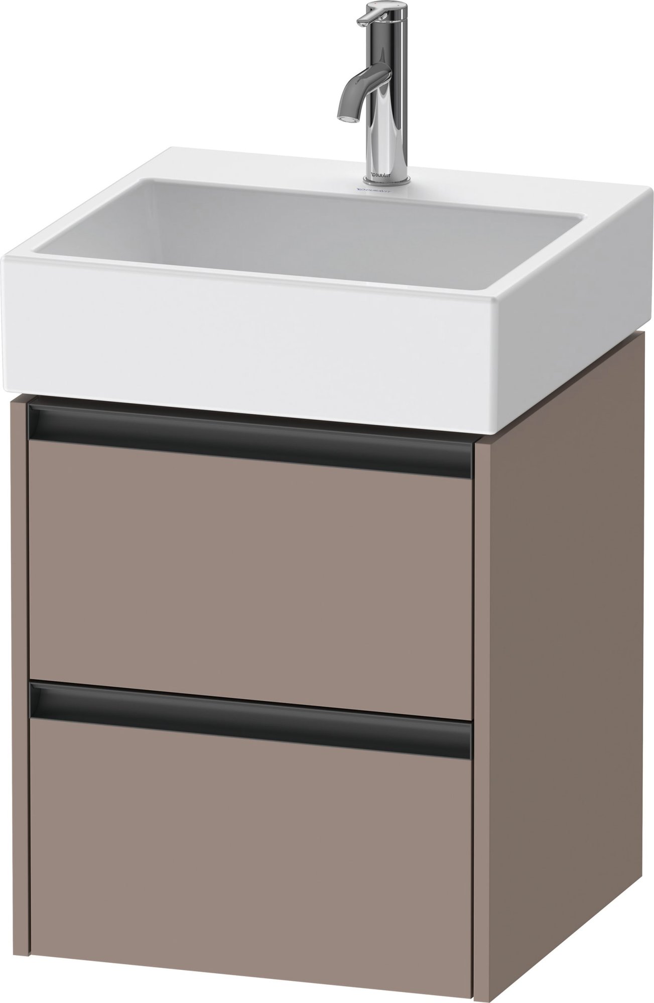 Duravit Ketho.2 Wastafelonderbouw hangend, Basalt Mat, rechthoekig, aantal kleine lades: 2 – K25274043430000