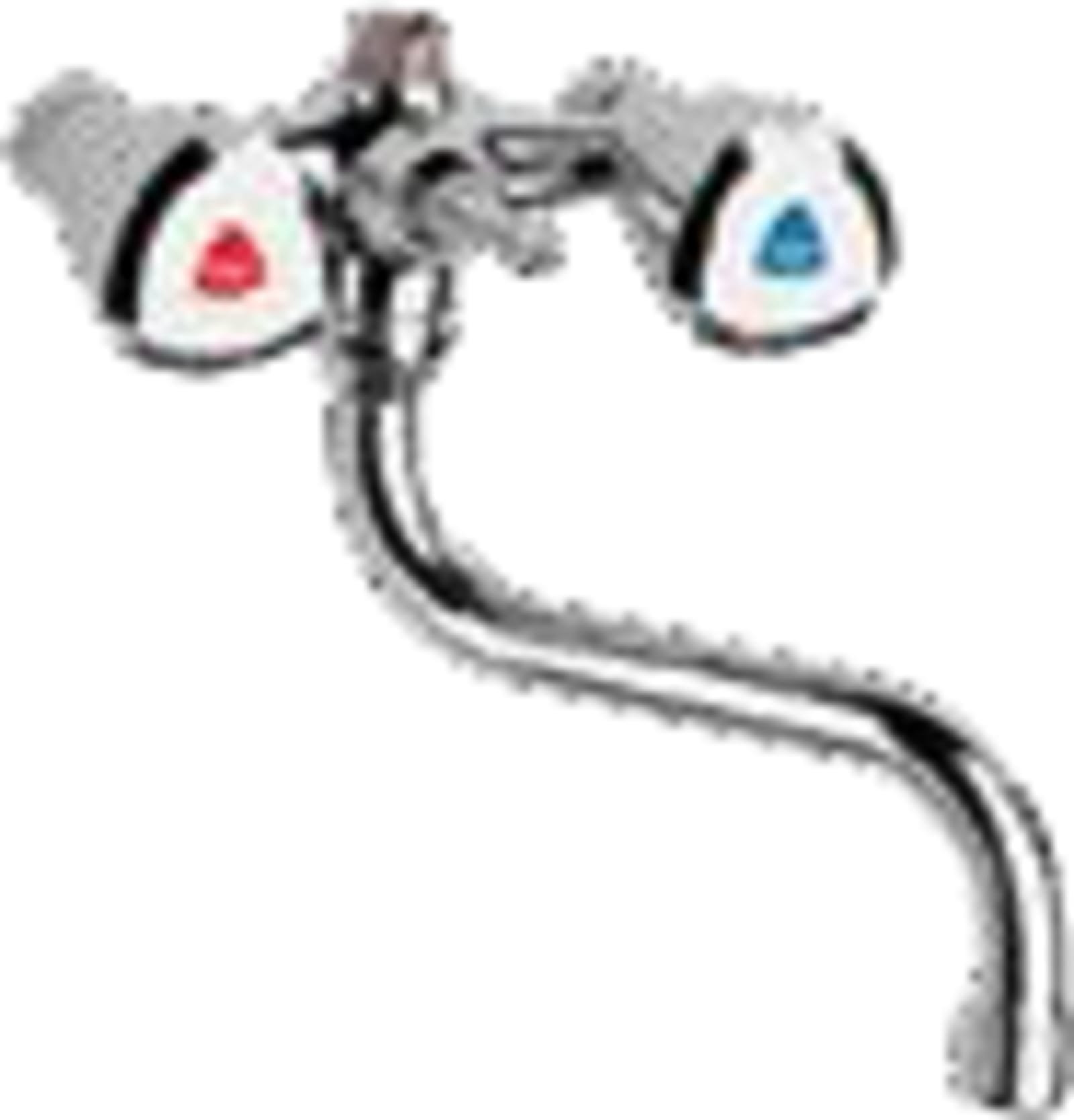 Grohe Costa Trend, Douchemengkraan, wand, tweegreeps, 2-gats, bovendeel niet keramisch, 120mm hart, zonder koppelingen, chroom