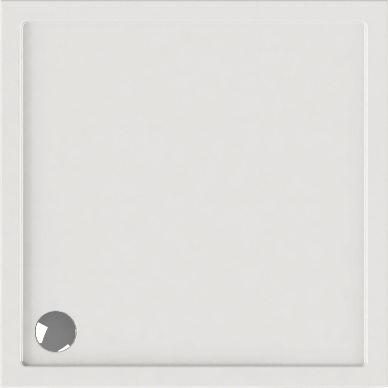 Solar douchebak, acryl, vierkant, 900x900x35mm, exclusief afvoer 90mm, wit