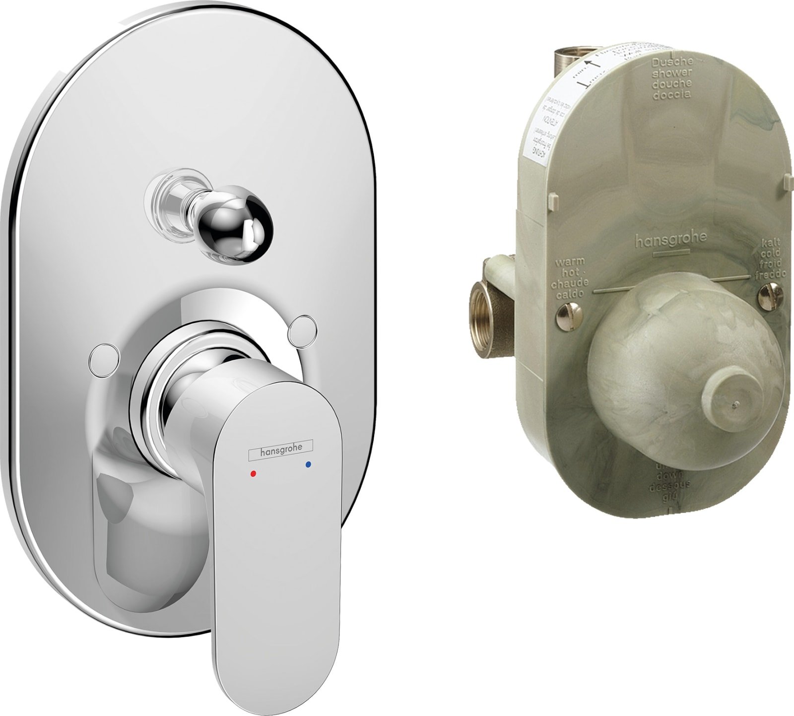 Hansgrohe Rebris S ééngreeps inbouw badmengkraan set, chroom