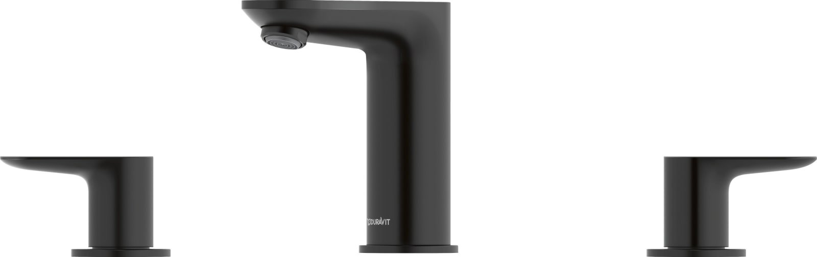 Wave 3-gats wastafelkraan Zwart Mat