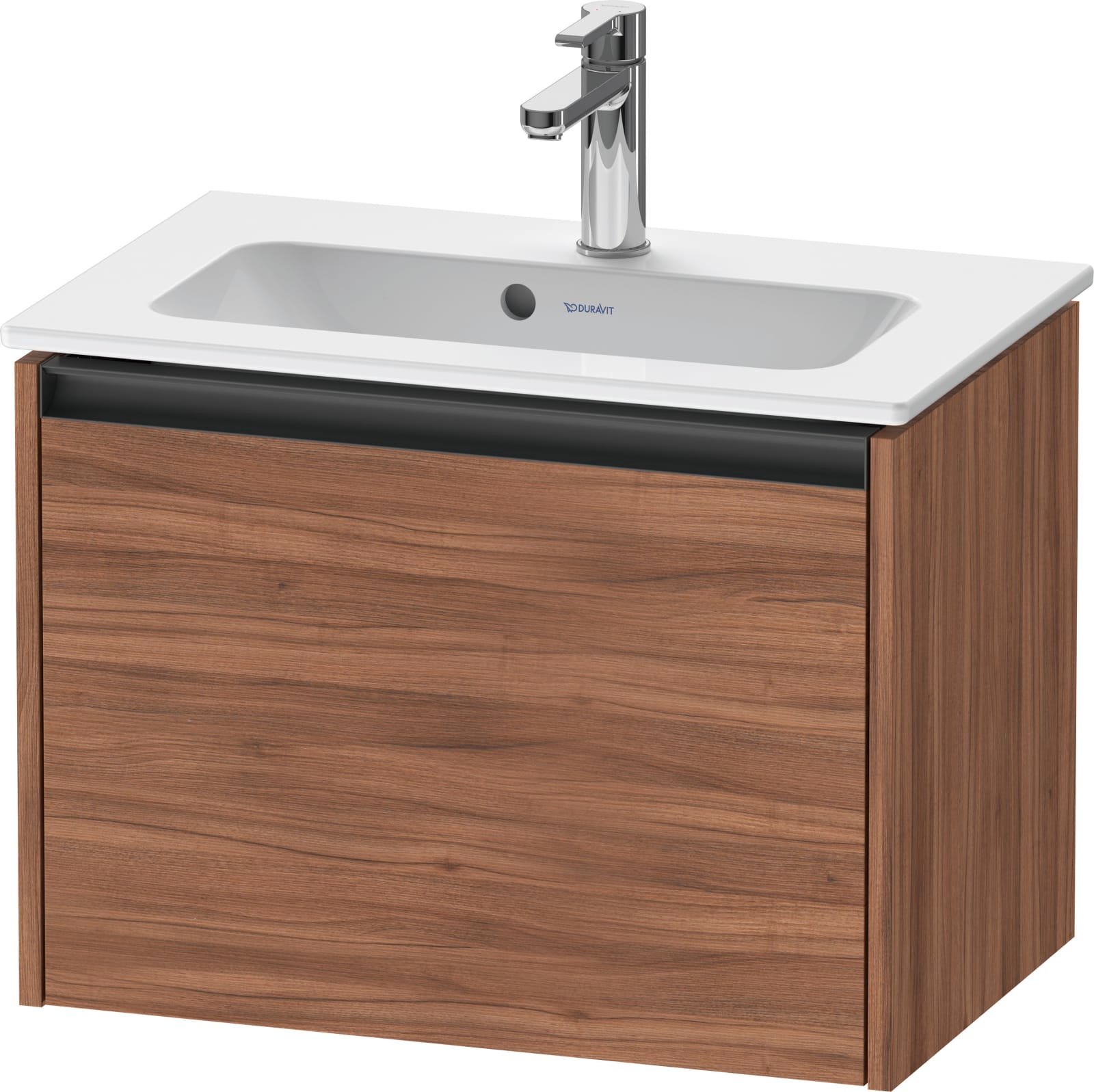 Duravit Ketho.2 Wastafelonderbouw hangend, compact, Noten Mat, rechthoekig, aantal grote lades: 1 – K25055079790000