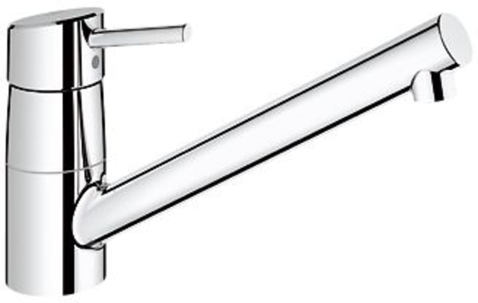 Grohe Concetto, Keukenmengkraan, eengreeps, 195mm hoogte, 135mm hoogte kraanmond, 239mm voorsprong uitloop laag, draaibaar, chroom