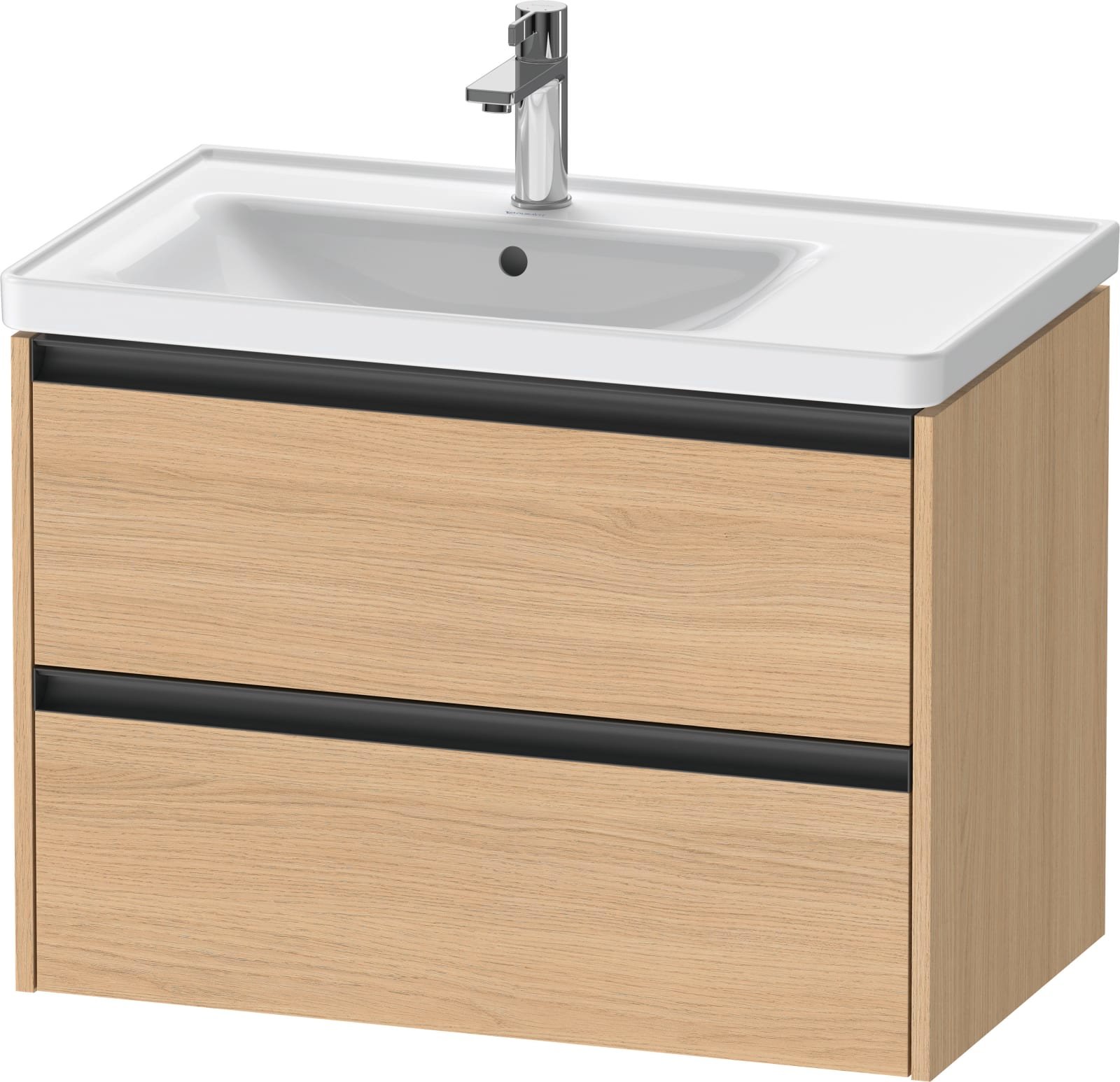 Duravit Ketho.2 Wastafelonderbouw hangend, Natuur eiken Mat, rechthoekig, aantal kleine lades: 2 – K25285030300000