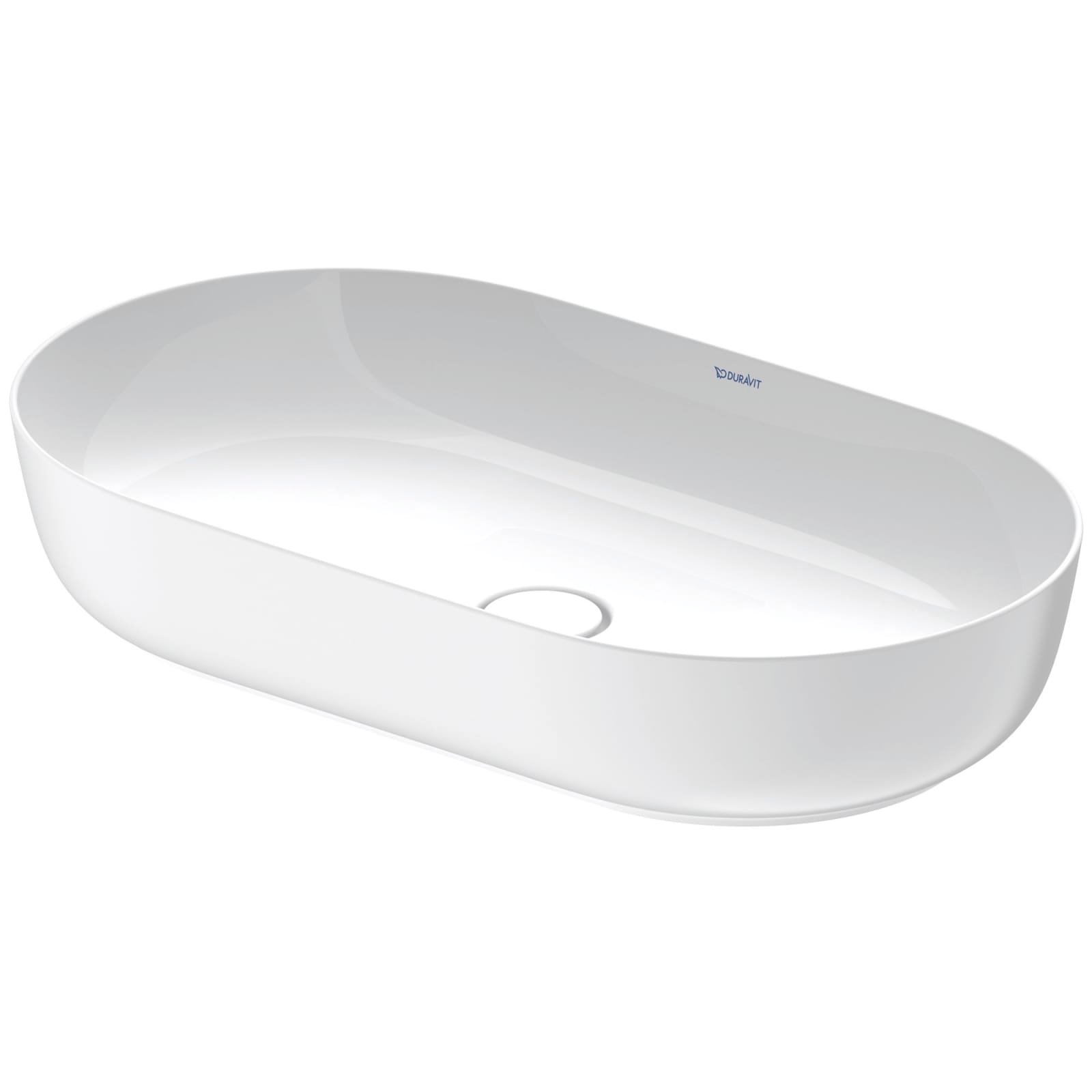 Duravit Luv Opzetwastafel 700 mm kleur binnenkant Wit Hoogglans, kleur buitenkant Wit Zijdemat, aantal kraangaten per wasplaats: 0,